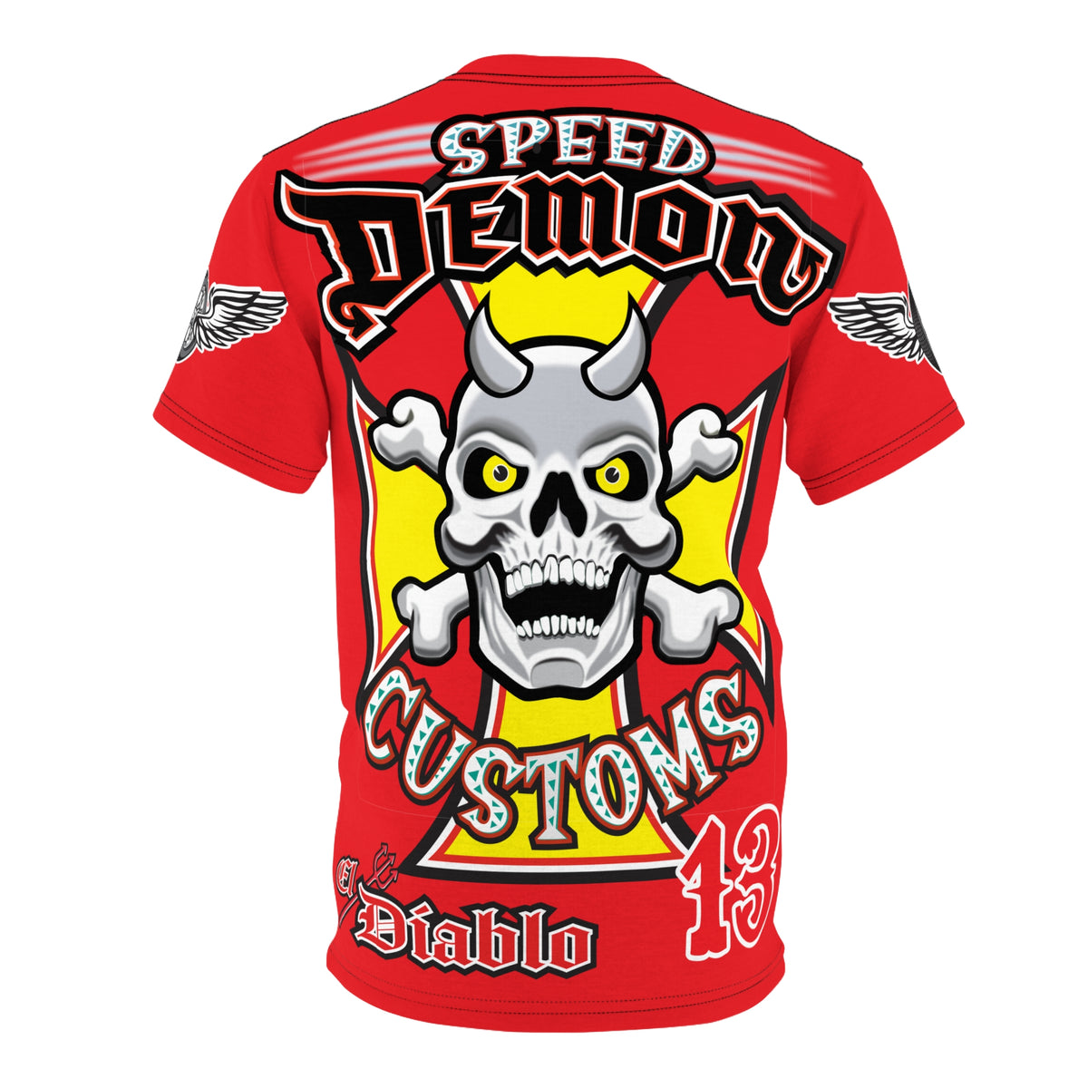 Speed Demon Customs Spectacular HiViz Super Tee - Devilishly Demented Bold Biker Design