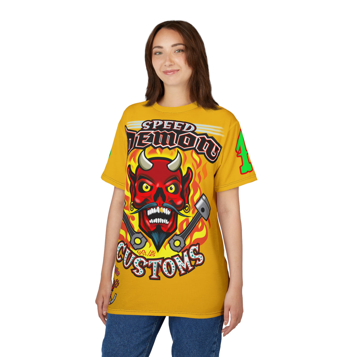 Speed Demon Custom HiViz Unisex Tee - Bold Graphic Harley Enthusiast Super T