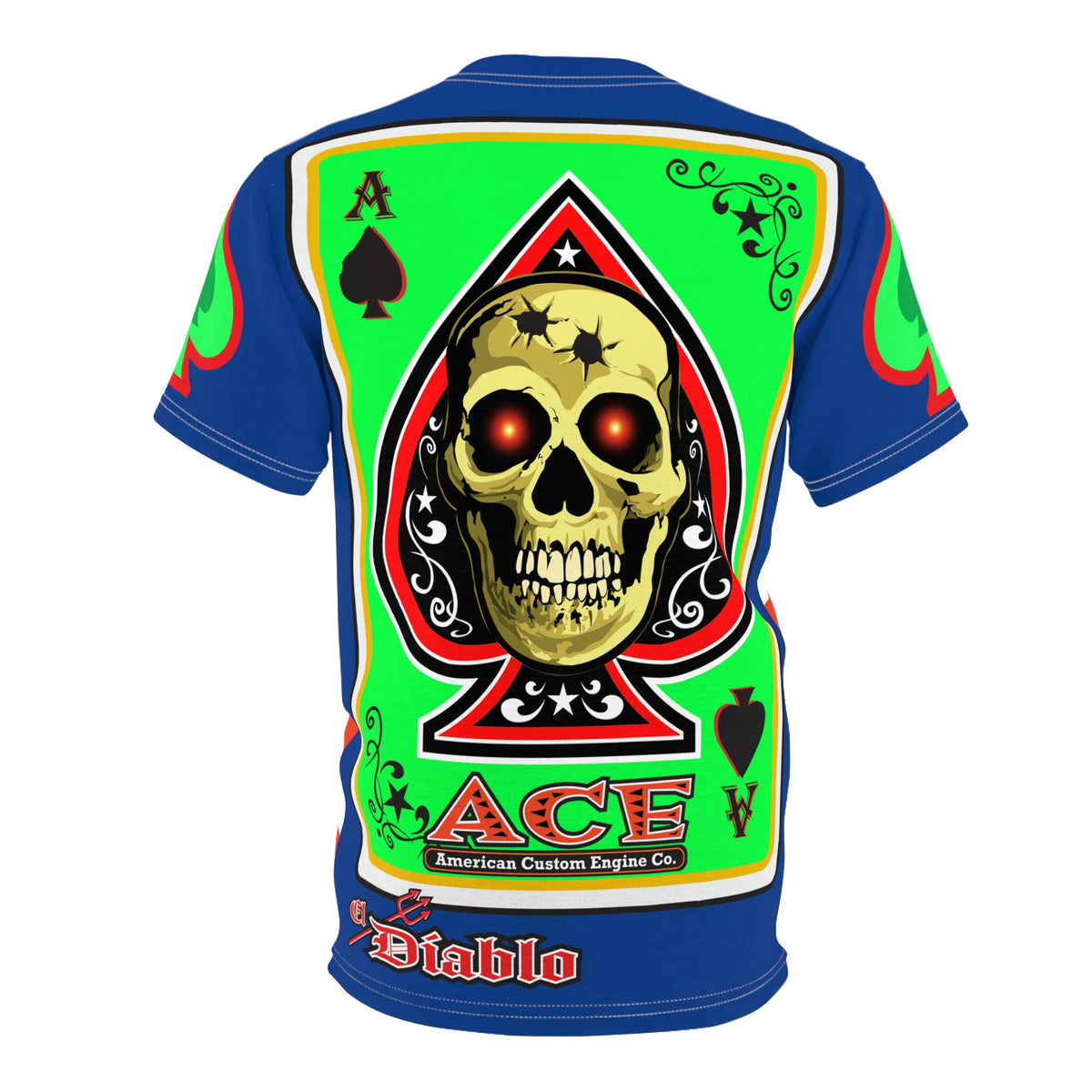 American Custom Engines ACE Americana Cut - Special Lumina Green  Ace of Spades Death Card High visibility Graphics