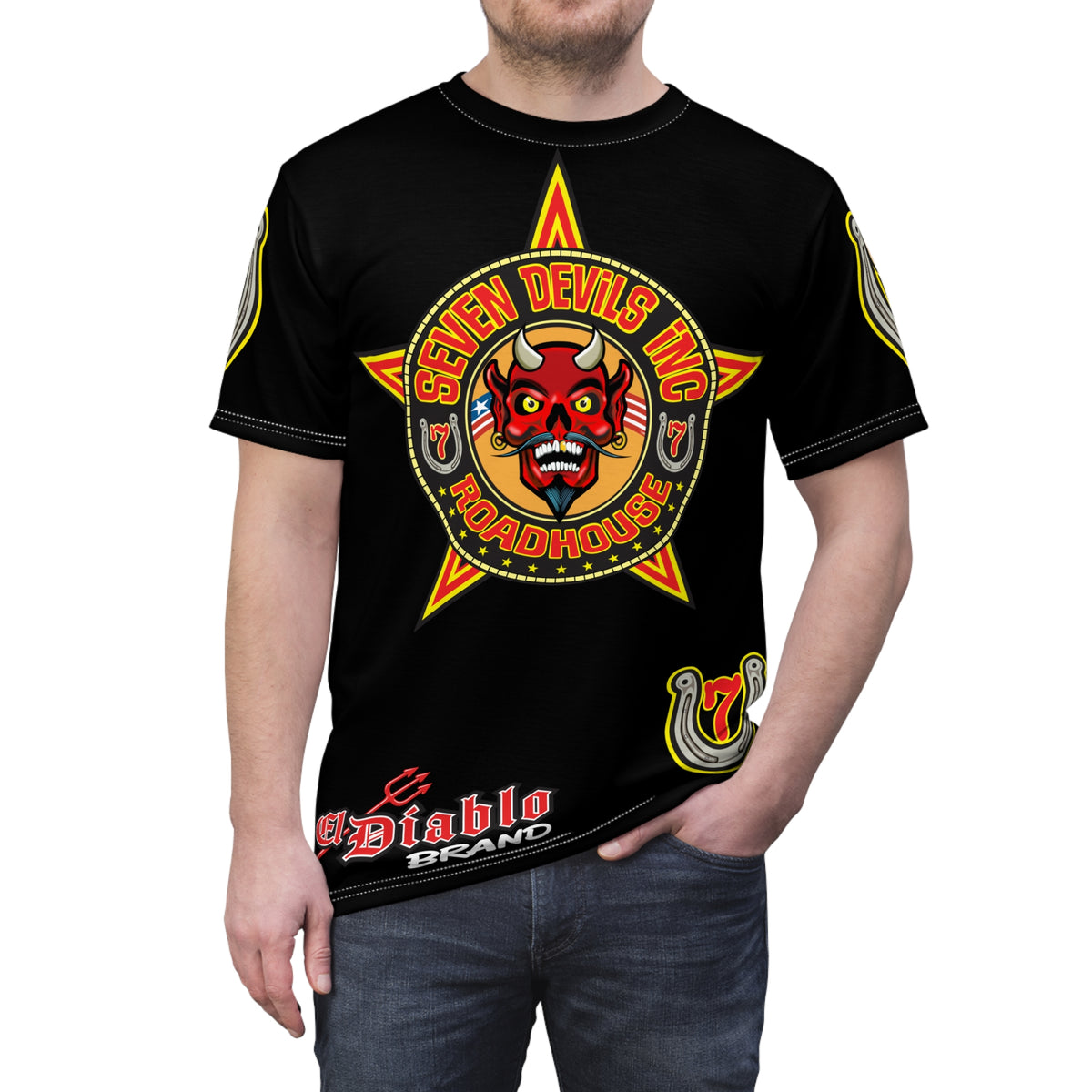 Seven Devils Inc. Roadhouse Graphic Tee - Motorcycle Custom Riding Super Tee
