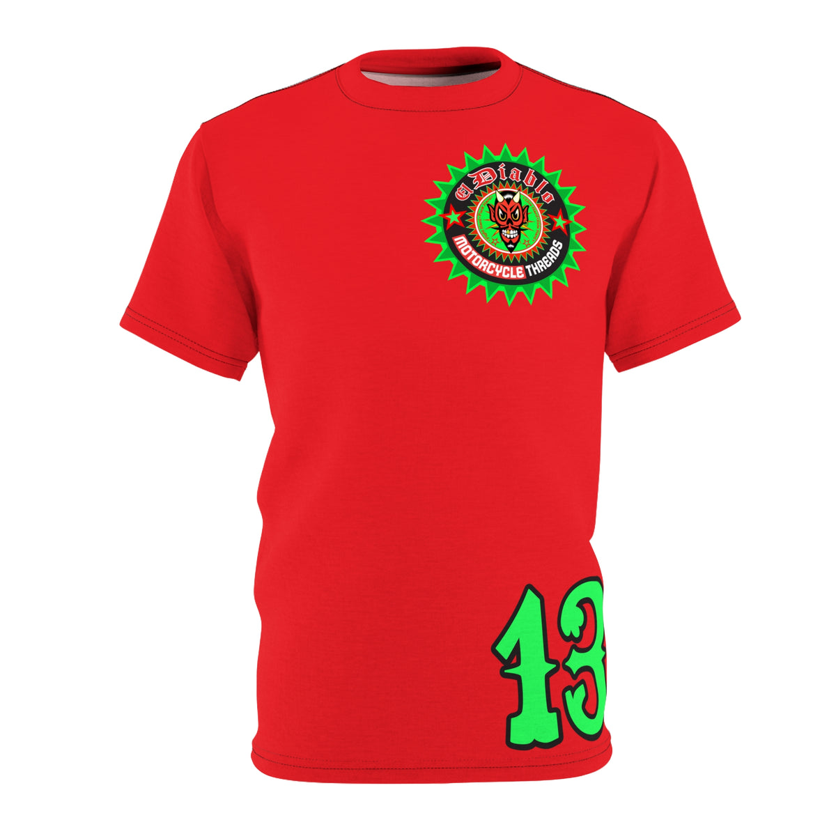 El Diablo Brand HiViz Super Tee - Brilliant Red, White and Floro Green for maximum visibility