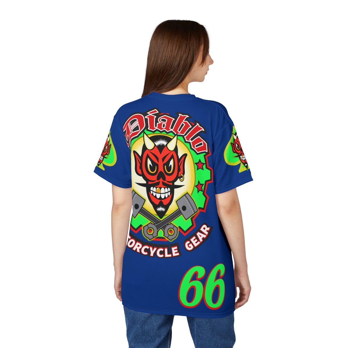 El Diablo Motorcycle Threads - Unisex Cut & Sew Tee - HiViz Color - Edgy Graphic Tee for Bikers