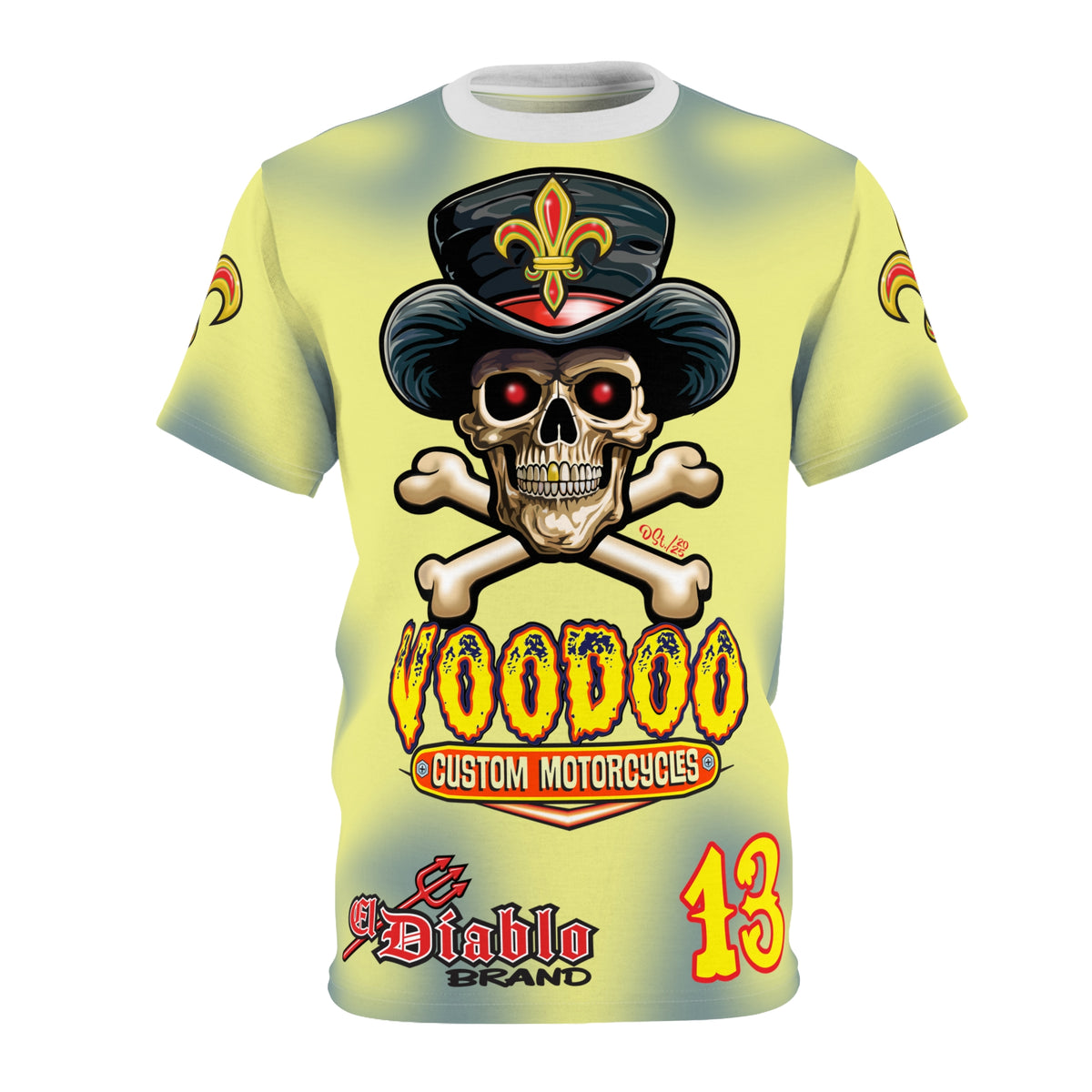 Voodoo Custom Motorcycles HIVIZ TYE DYE BLAST SUPER RIDING TEE - Look Cool, Ride Cool In our Finest Biker Riding Tee
