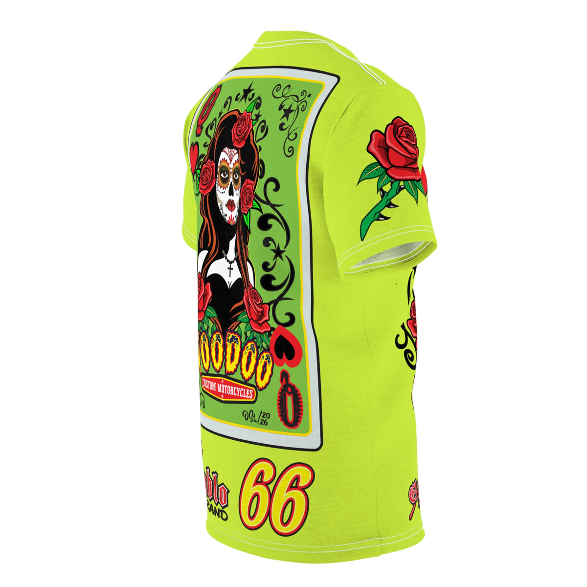 VERY Special HIVIZ Voodoo Custom Motorcycles Tee — Queen of Hearts Super Tee Graphic Shirt