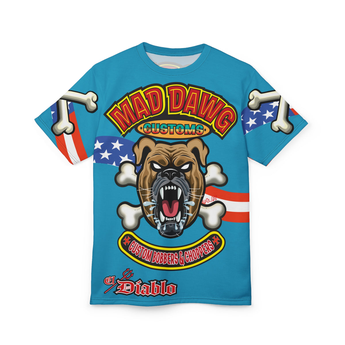 Mad Dawg Customs, Edgy Motorcycle Apparel, HiViz Custom Riding TEE, Rebel Fashion, Biker Style