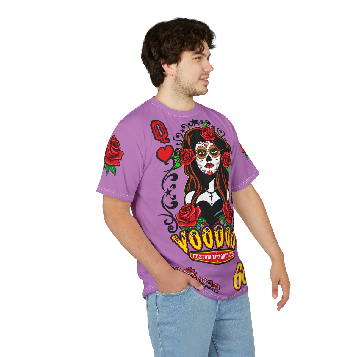 Copy of Voodoo Custom Motorcycles Tee — Queen of Hearts  Graphic Riding Super Tee