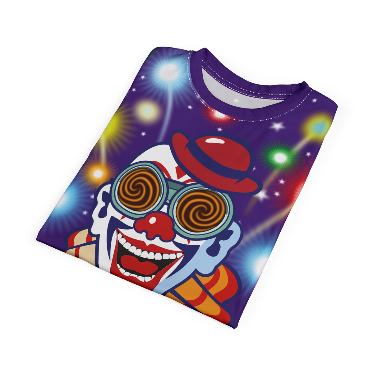 HiViz Clown Graphic Tee — Neon Festival Rave Shirt