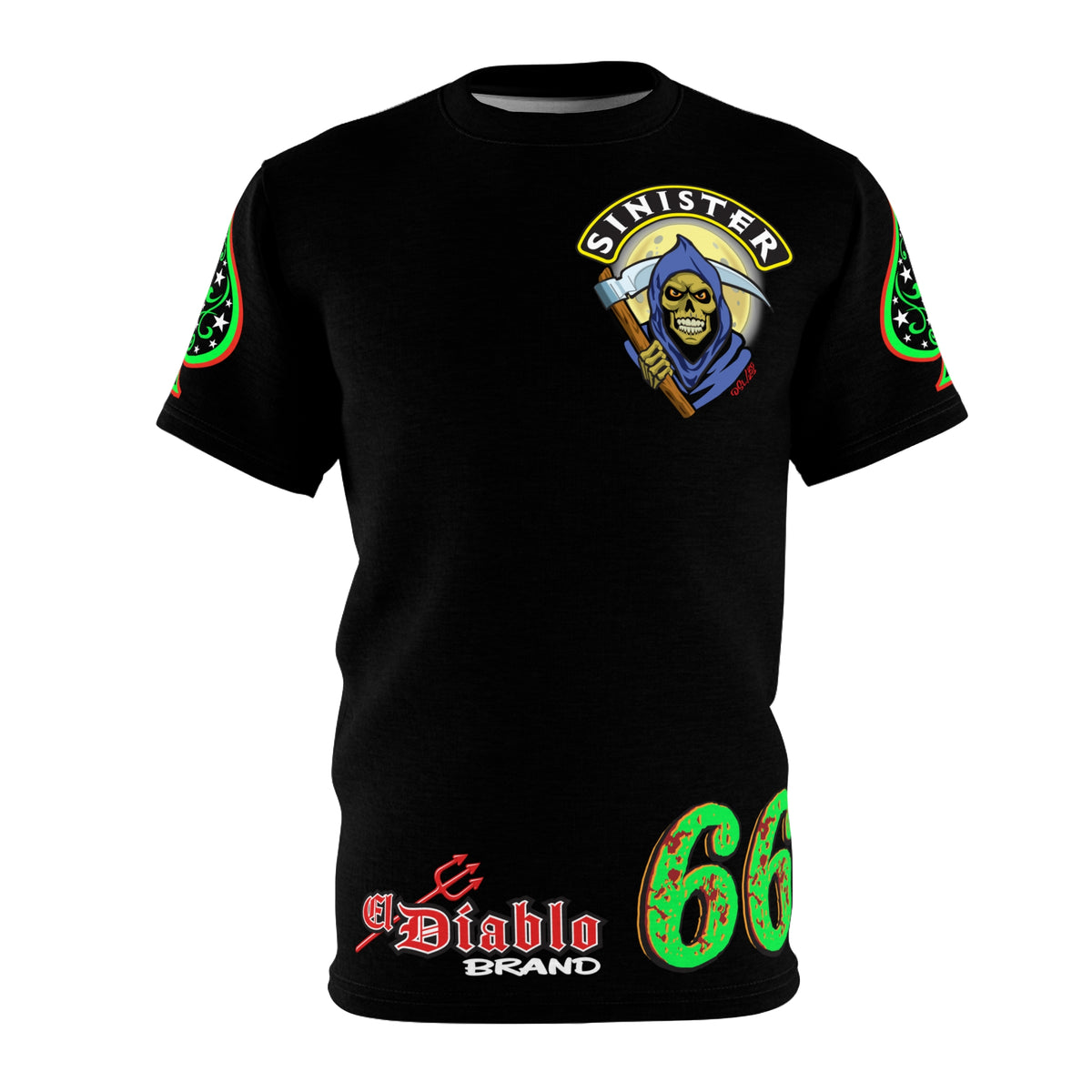 SRT Sinister Choppers Reaper Custom Super Tee - Gothic Graphic T-Shirt for Hardcore Motorcycle Riders