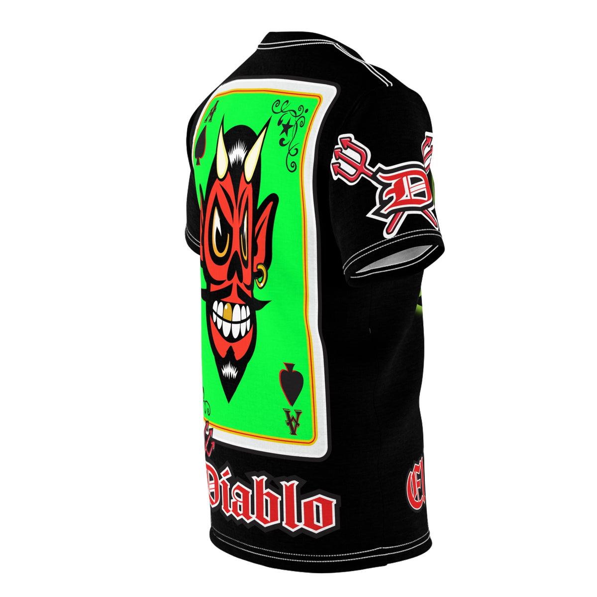 El Diablo Night Ryder HiViz Super Tee, Huge HiViz Back Graphic, See & be seen !!!