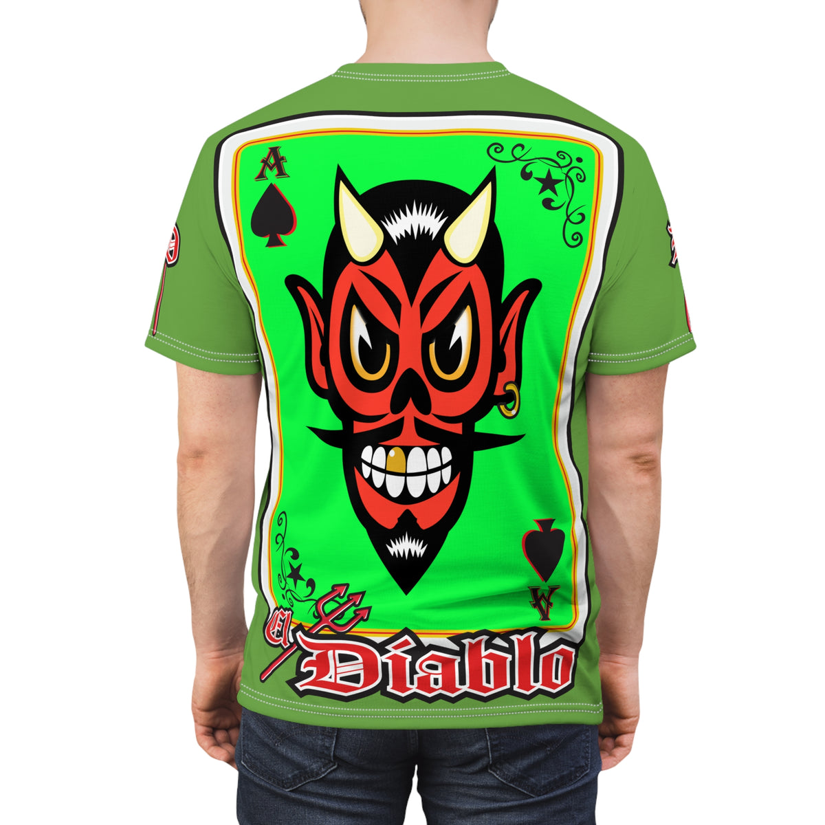 El Diablo Big D HiViz Super Tee, Huge HiViz Back Ace Graphic, See & be seen !!!