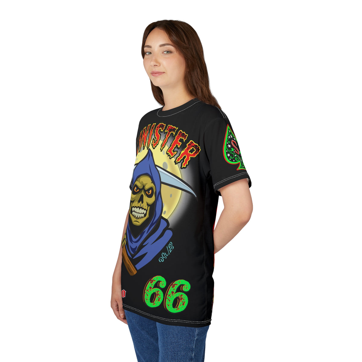 Sinister Choppers Reaper Super Tee - Gothic Graphic T-Shirt for Motorcycle Riders