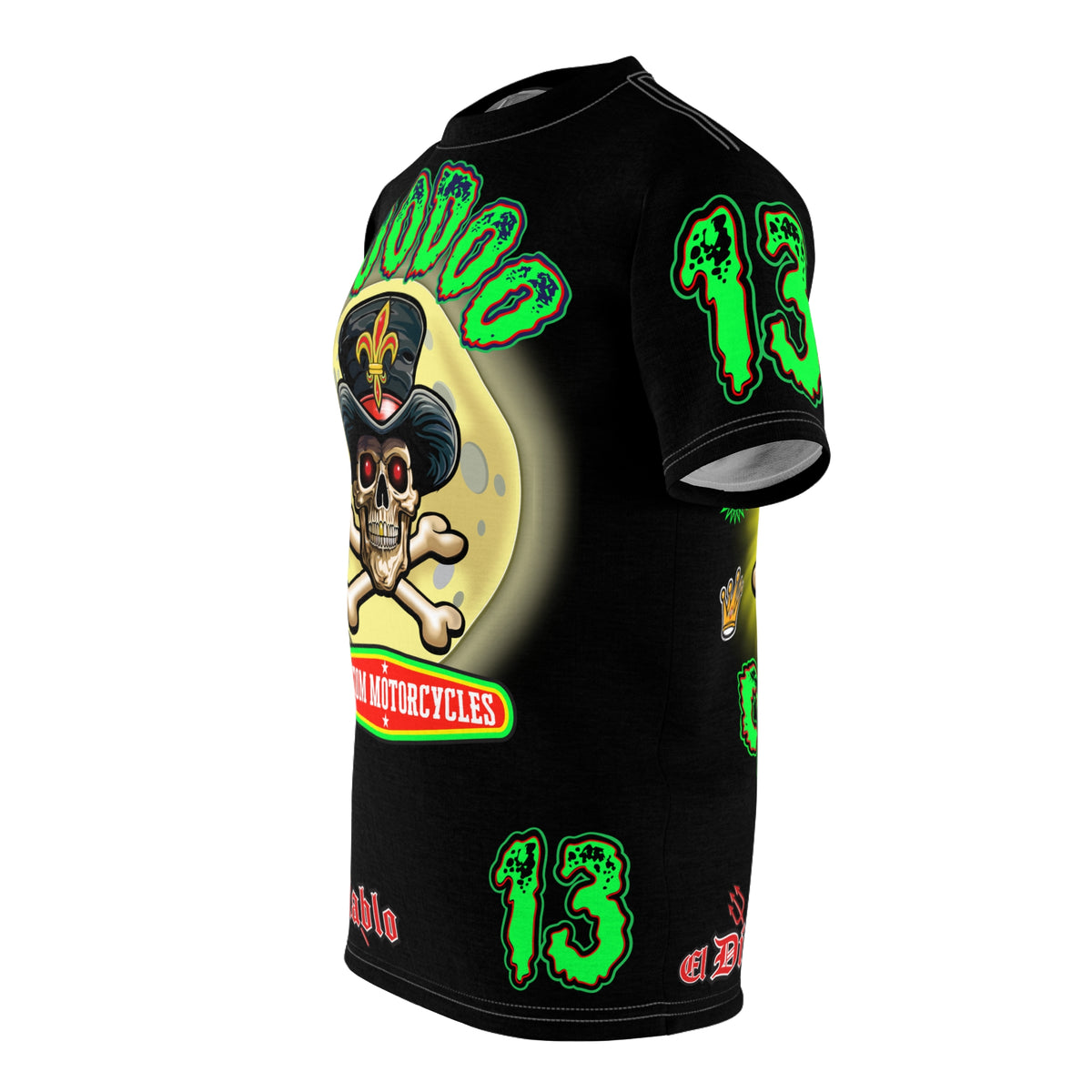 Voodoo Motorcycles Black Majic HiViz Super Tee, Unique Graphic Tee, Custom HiViz Apparel