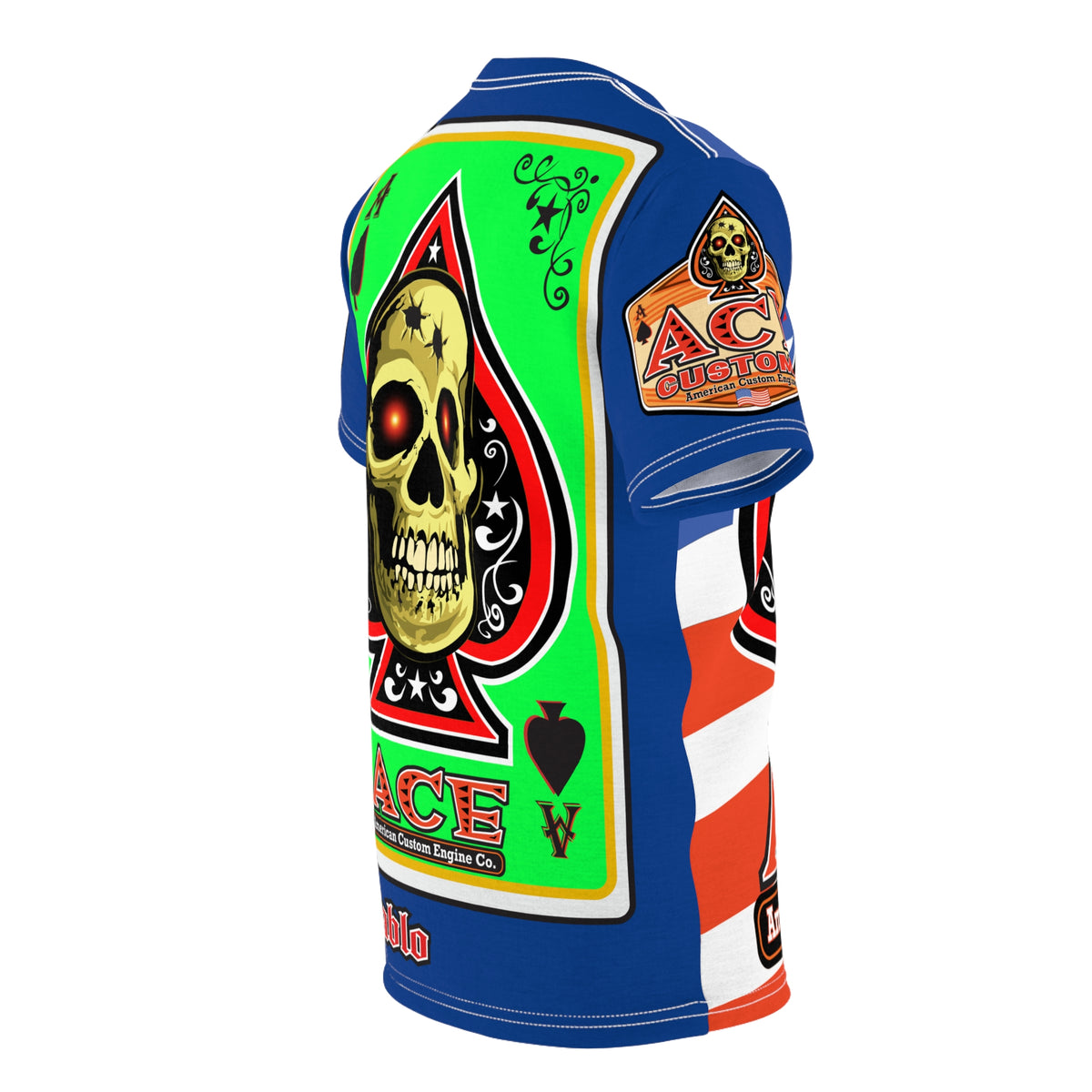 American Custom Engines ACE - Special Lumina Green  Ace of Spades Death Card High Visibility Graphics