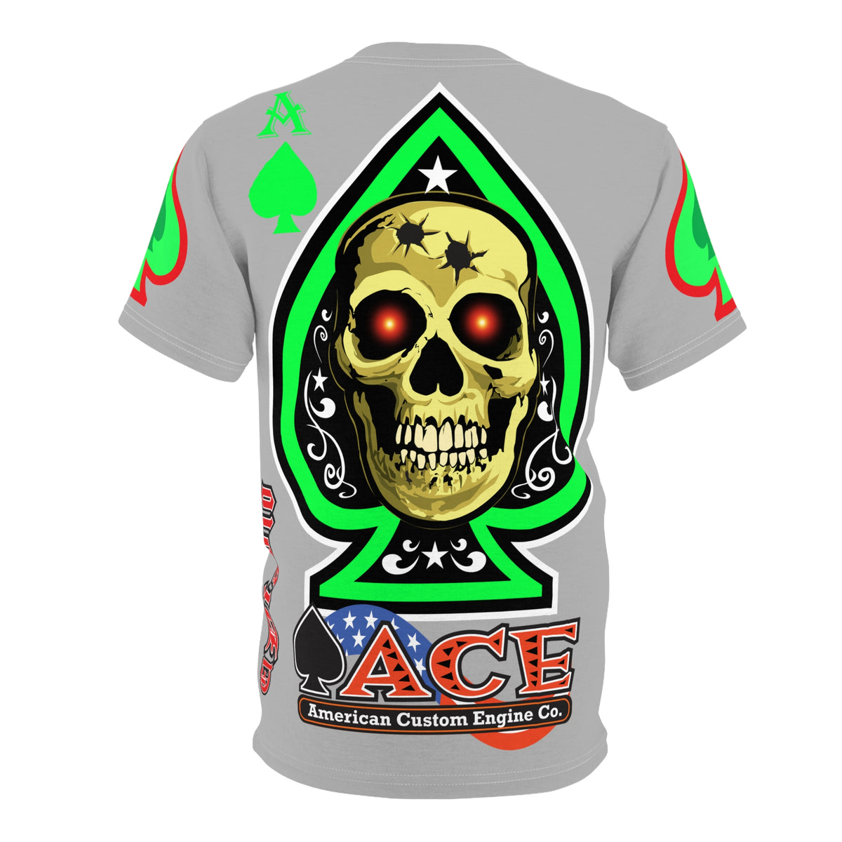 American Custom Engines ACE - Special Lumina Green  Ace of Spades Death Card High visibility Graphics