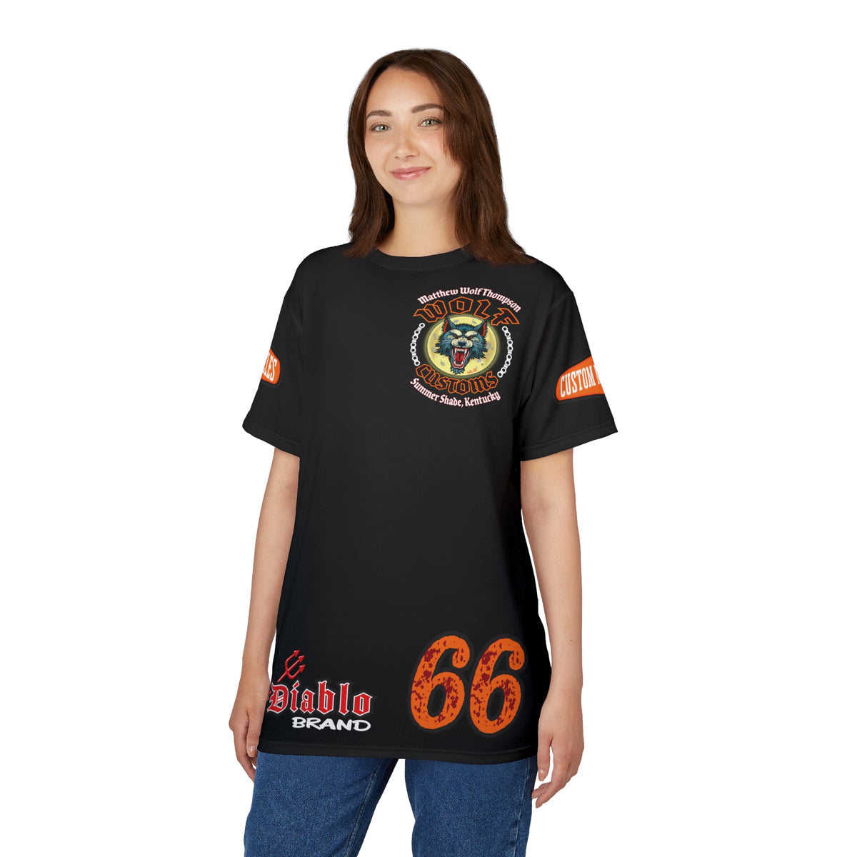 SRT MWT Wolf Custom Motorcycles Super Riding Tee — Viciously Cool High Performance Motorcycle Riding Shirt