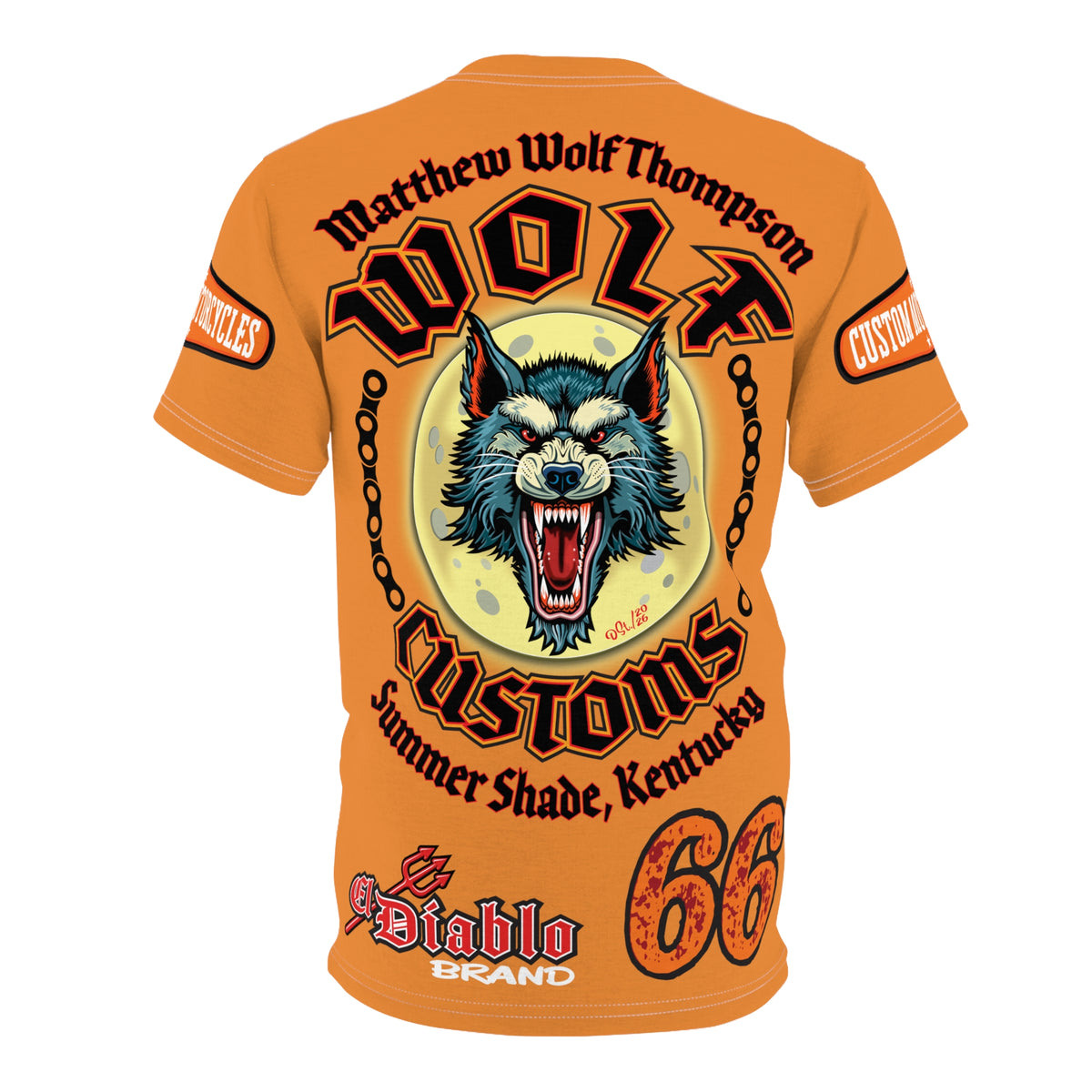 MWT Wolf Custom Motorcycles Super Tee — Viciously Cool High Performance Motorcycle Riding Shirt