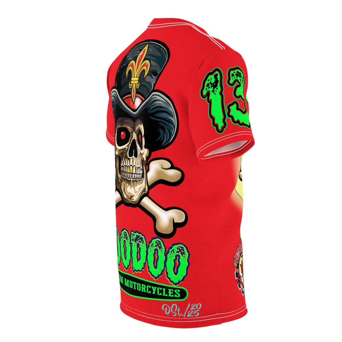 Voodoo Lucky 13 Red Rider HiViz Super Tee, XLGraphics , Custom Riding Apparel