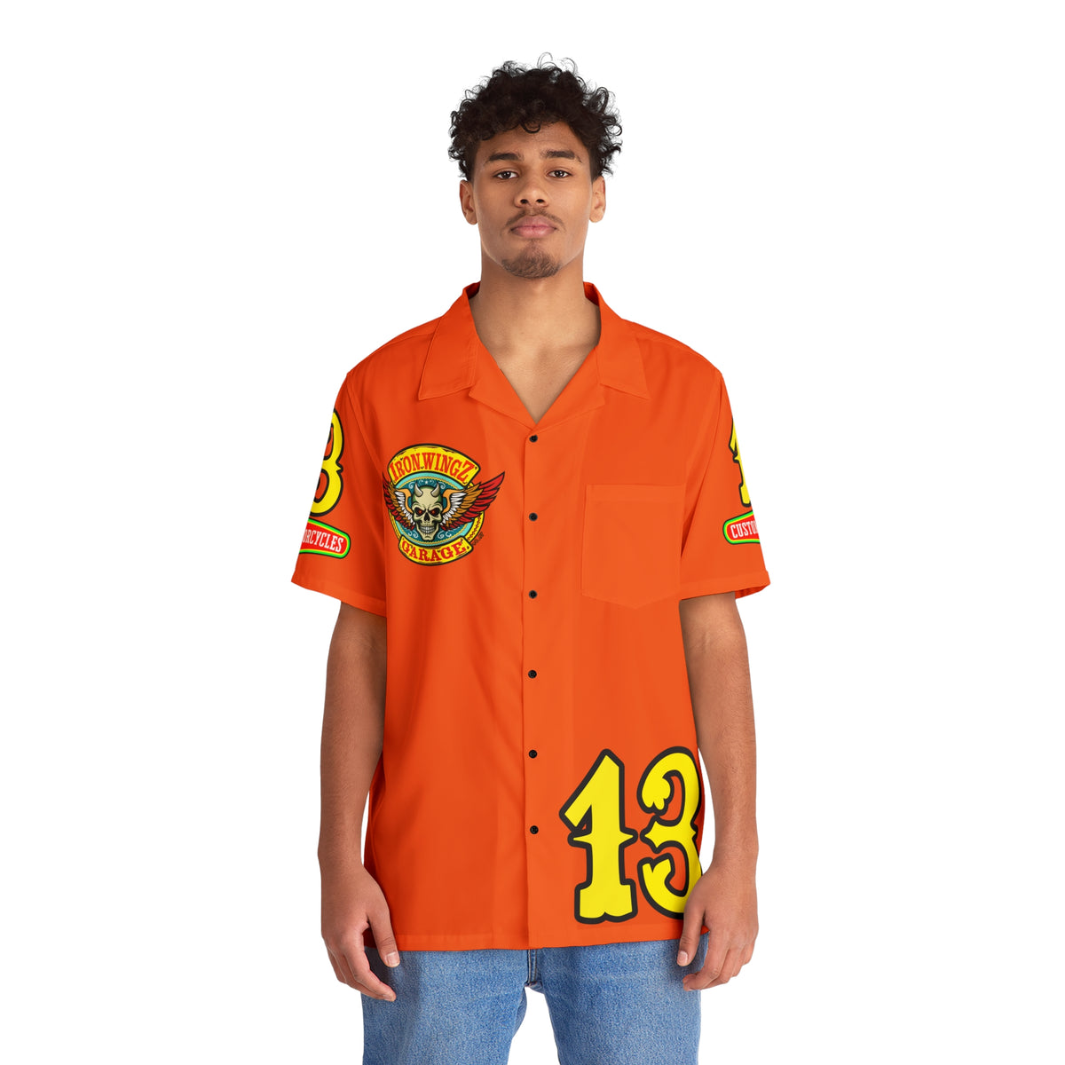 Big Bopper Men's Hawaiian Shirt - Loose, Comfortable Button Up Shirt for Easy Breezy Riding - Sizes to 5XL