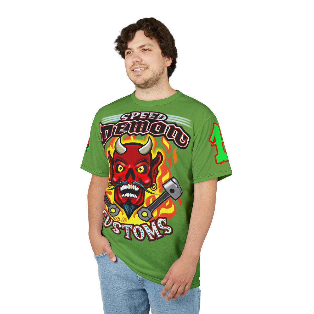 Speed Demon Custom HiViz Unisex Tee - Bold Graphic Harley Enthusiast Super T