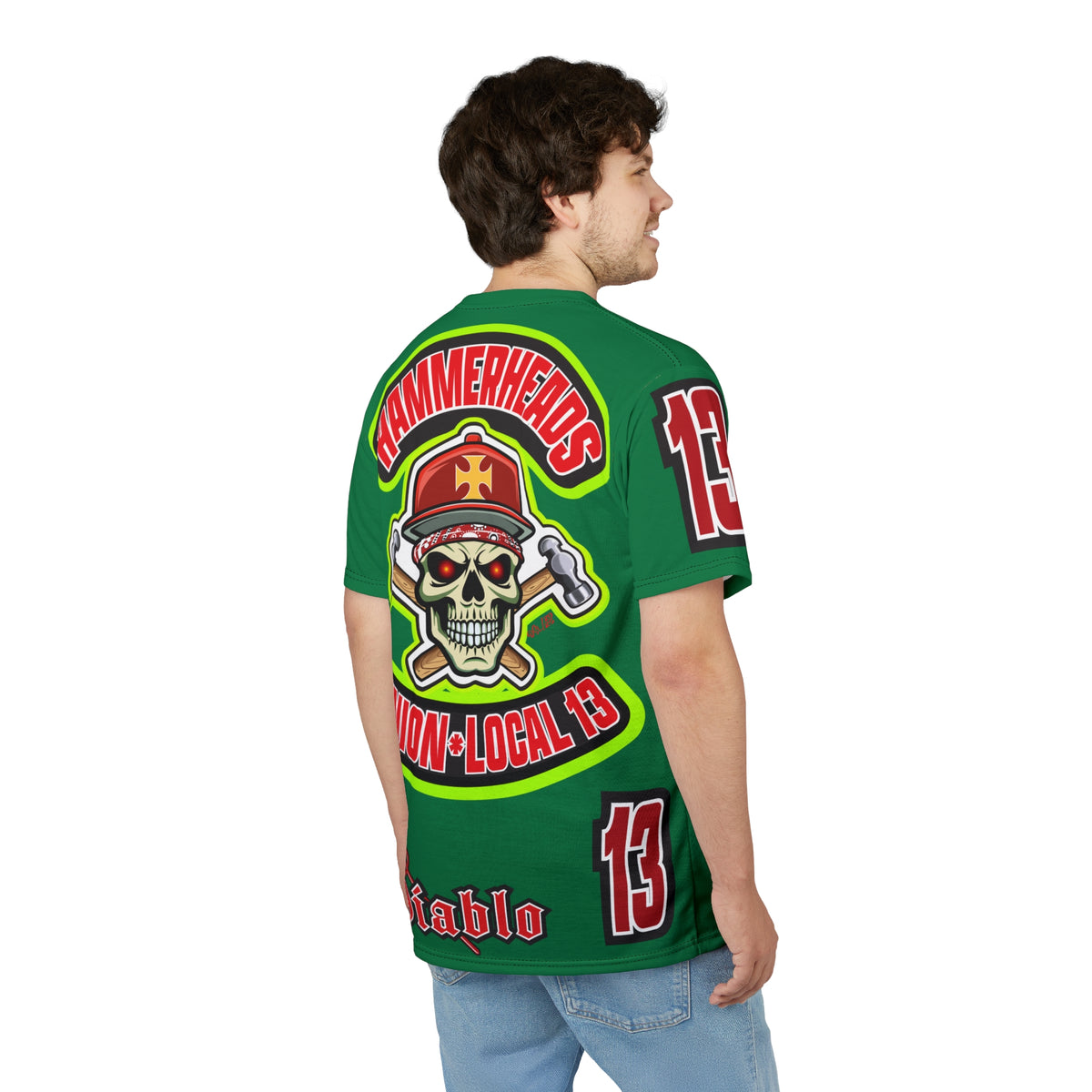Hammerheads Union Local 13 (FAFO Version) HiViz Super Tee - Rough Tough Bad Attitude Motorcycle Riding Tee