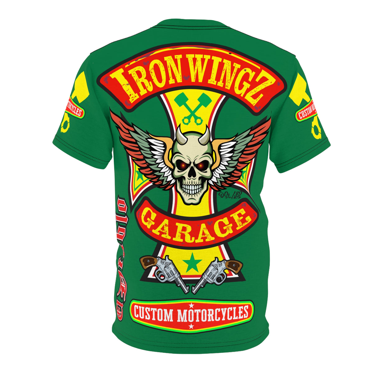 Iron Wingz Garage HiViz Super Tee, Rockabilly Style Shirt, Badass Fashion Top, Perfect Gift for Bikers