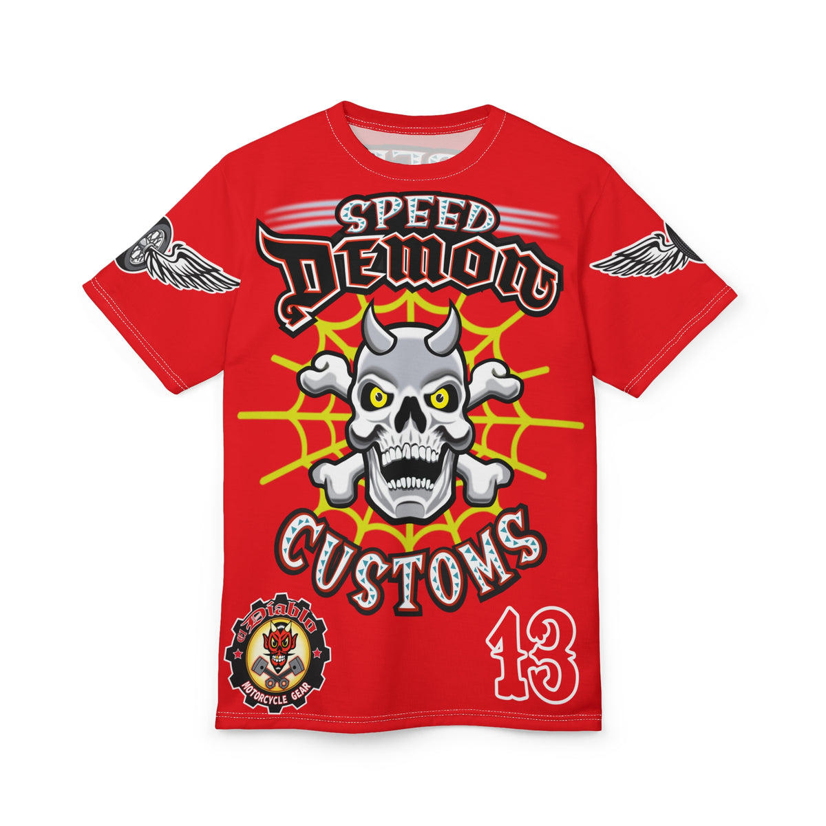 Speed Demon Customs Spectacular HiViz Super Tee - Devilishly Demented Bold Biker Design