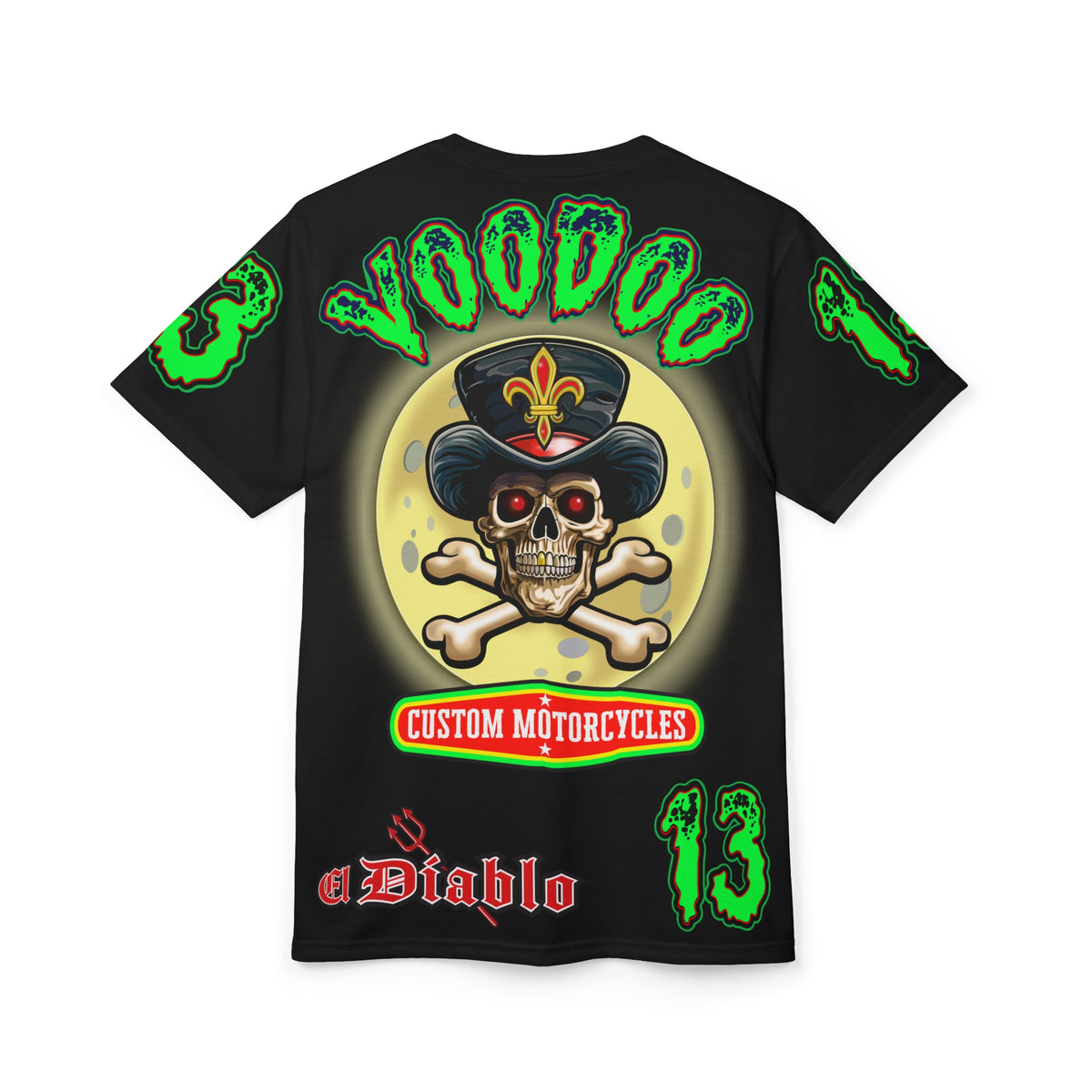 Voodoo Motorcycles HiViz Super Tee, Unique Graphic Tee, Custom HiViZ Apparel