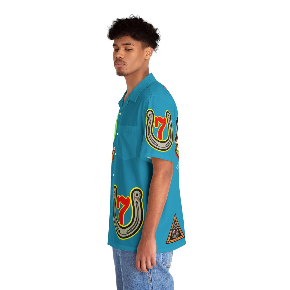 Big Bopper Men's Hawaiian Shirt - Loose, Comfortable Button Up Shirt for Easy Breezy Riding - Sizes to 5XL