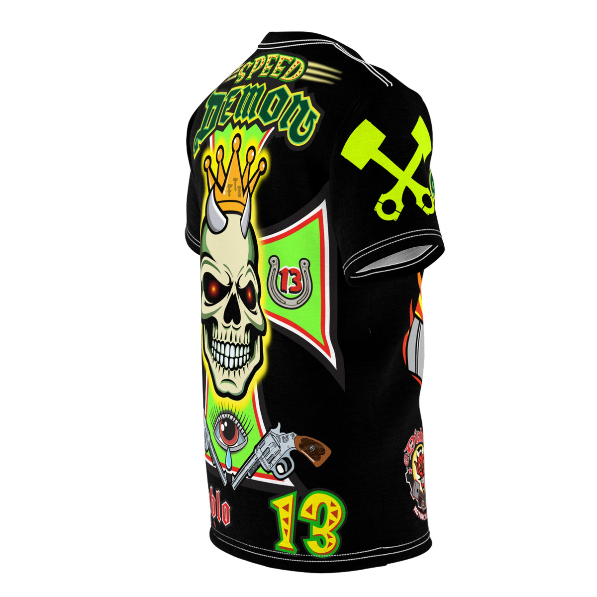 Speed Demon Hellfire HiViz Super Tee - THE Perfect Motorcycle Riding Tee - High Comfort & Perfect Fit Super Tee