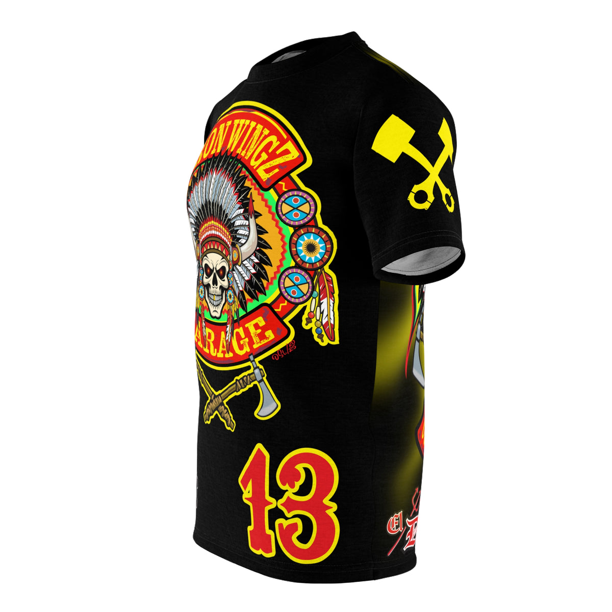 Iron WingZ Customs HIviz Graphic Super Tee, Edgy Streetwear, Customized Apparel, Gift for Bikers