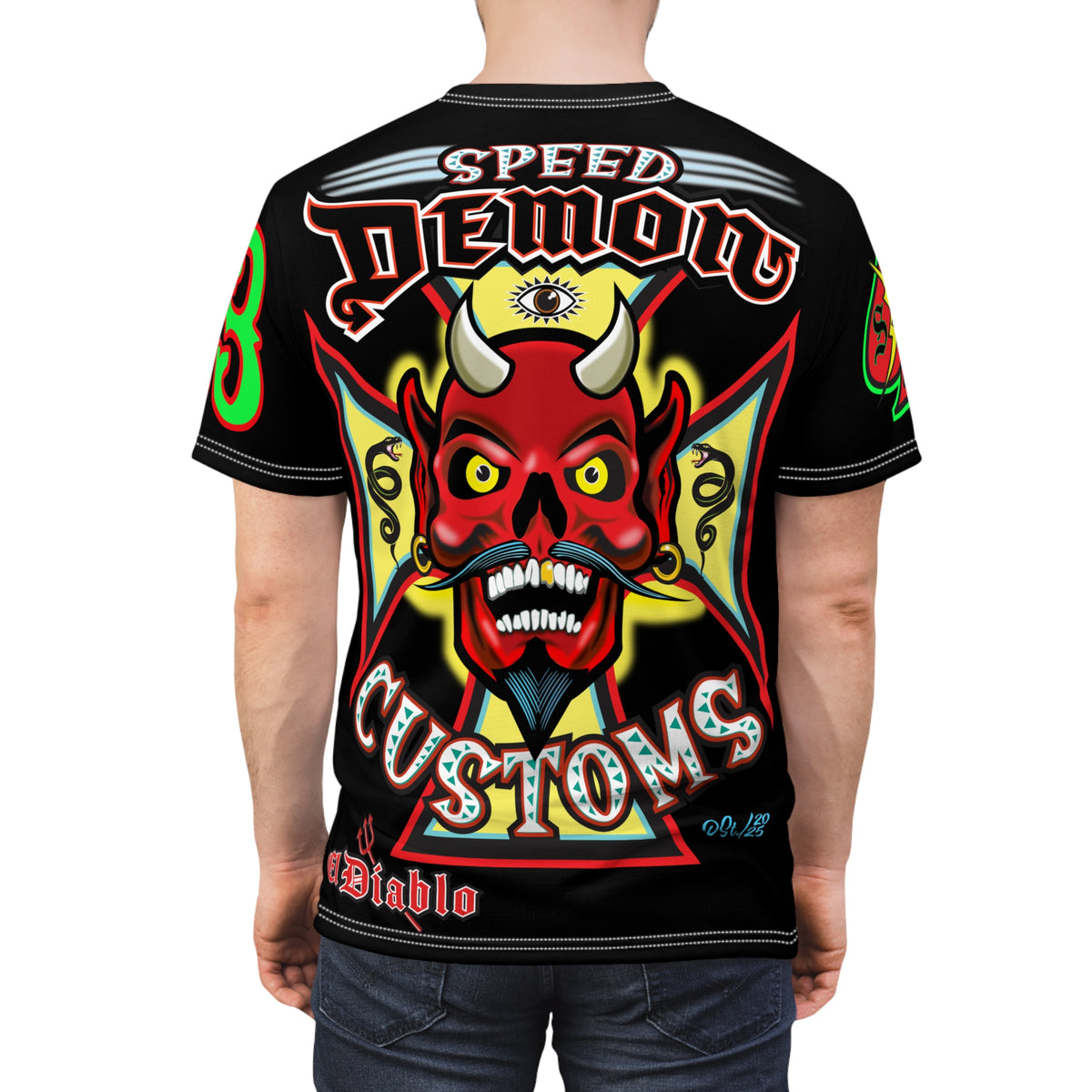 Speed Demon Custom HiViz Unisex Tee - Bold Graphic Harley Enthusiast Super T