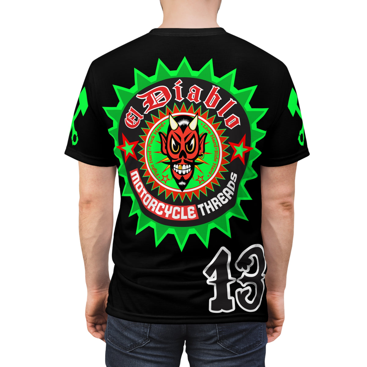 El Diablo Brand Hiviz Unisex Motorcycle Riders Super Tee