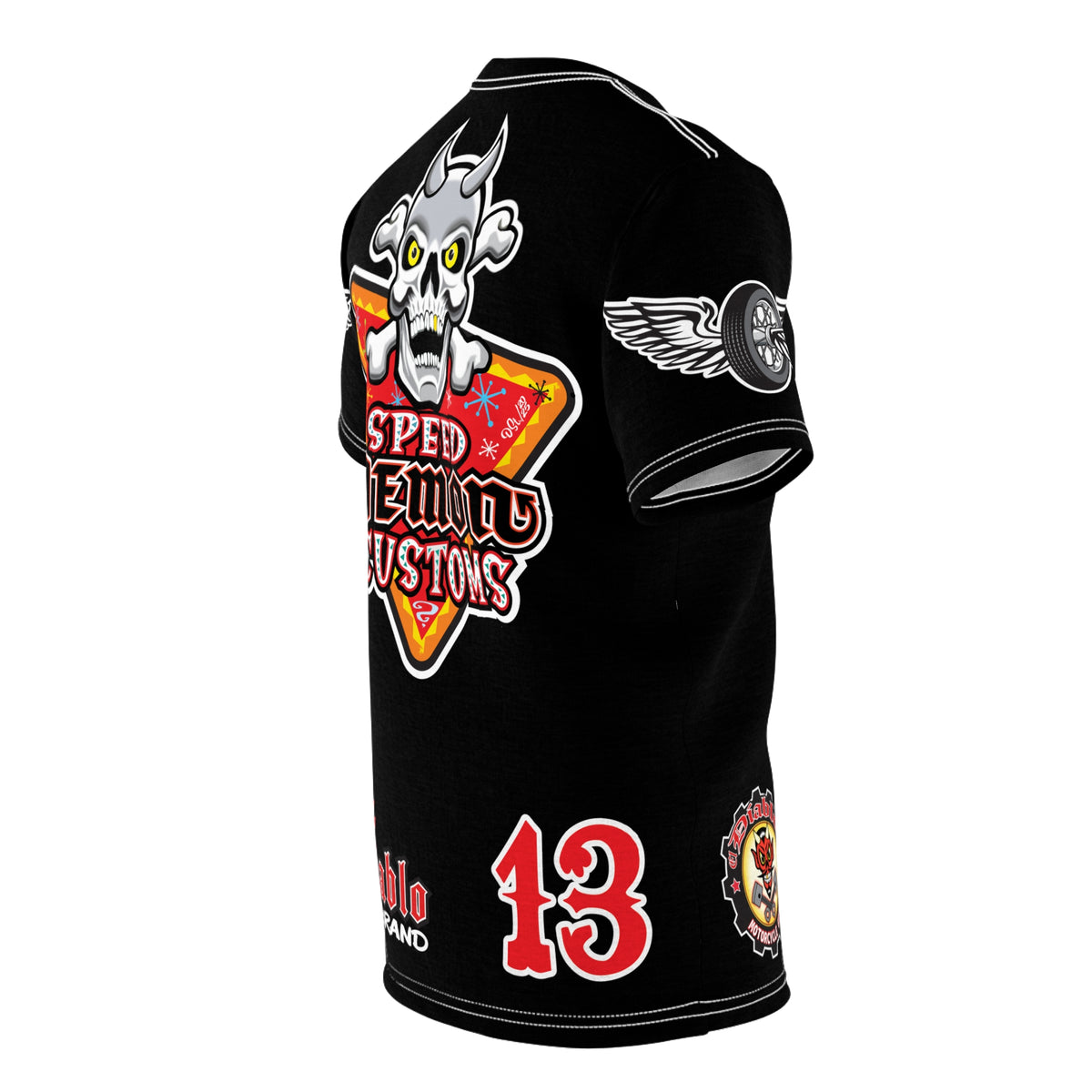SRT Speed Demon Customs Spectacular  Super Riding Tee - Devilishly Demented Bold Biker Design
