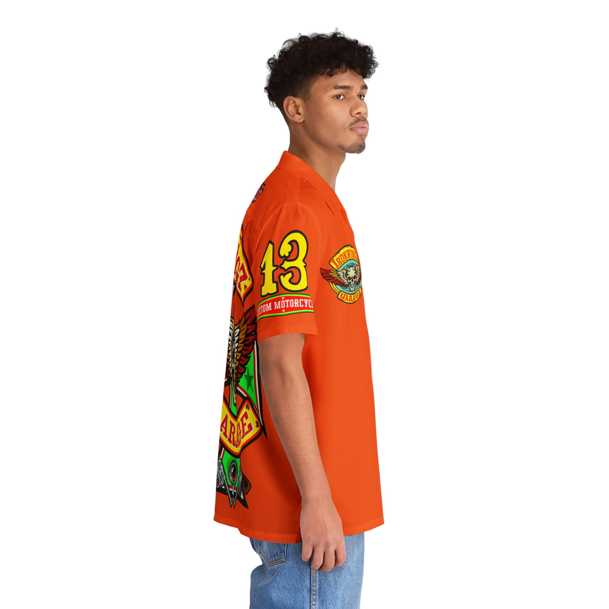 Big Bopper Men's Hawaiian Shirt - Loose, Comfortable Button Up Shirt for Easy Breezy Riding - Sizes to 5XL