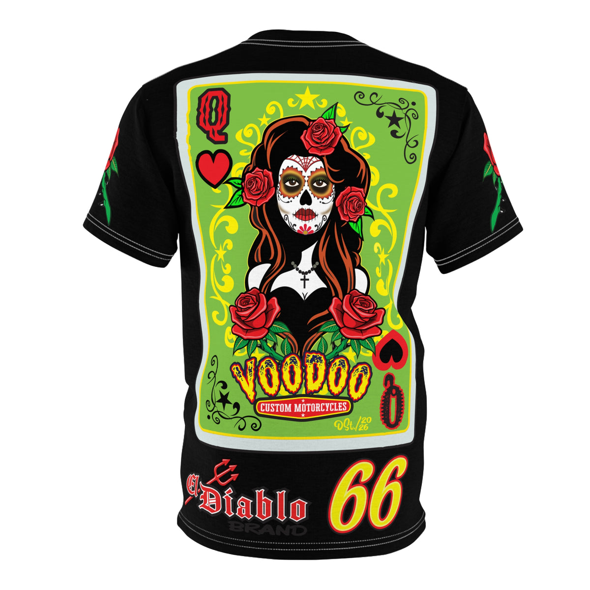 Voodoo Custom Motorcycles Tee —  Queen of Hearts Super Tee