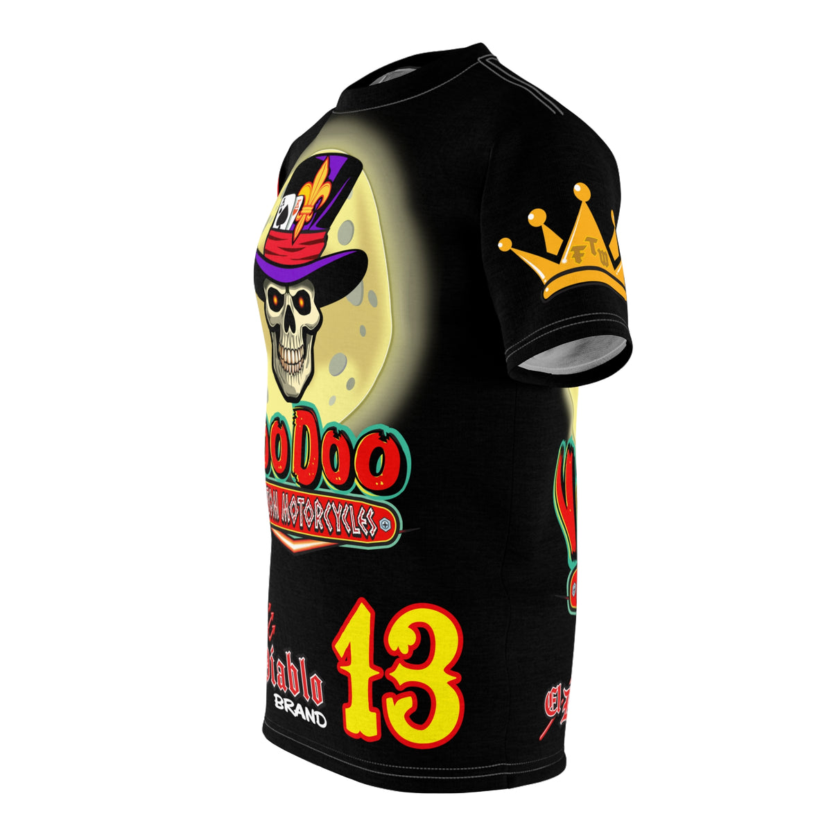 VooDoo Custom Motorcycles Black Magic Ultimate HiViz Graphics Biker Tee
