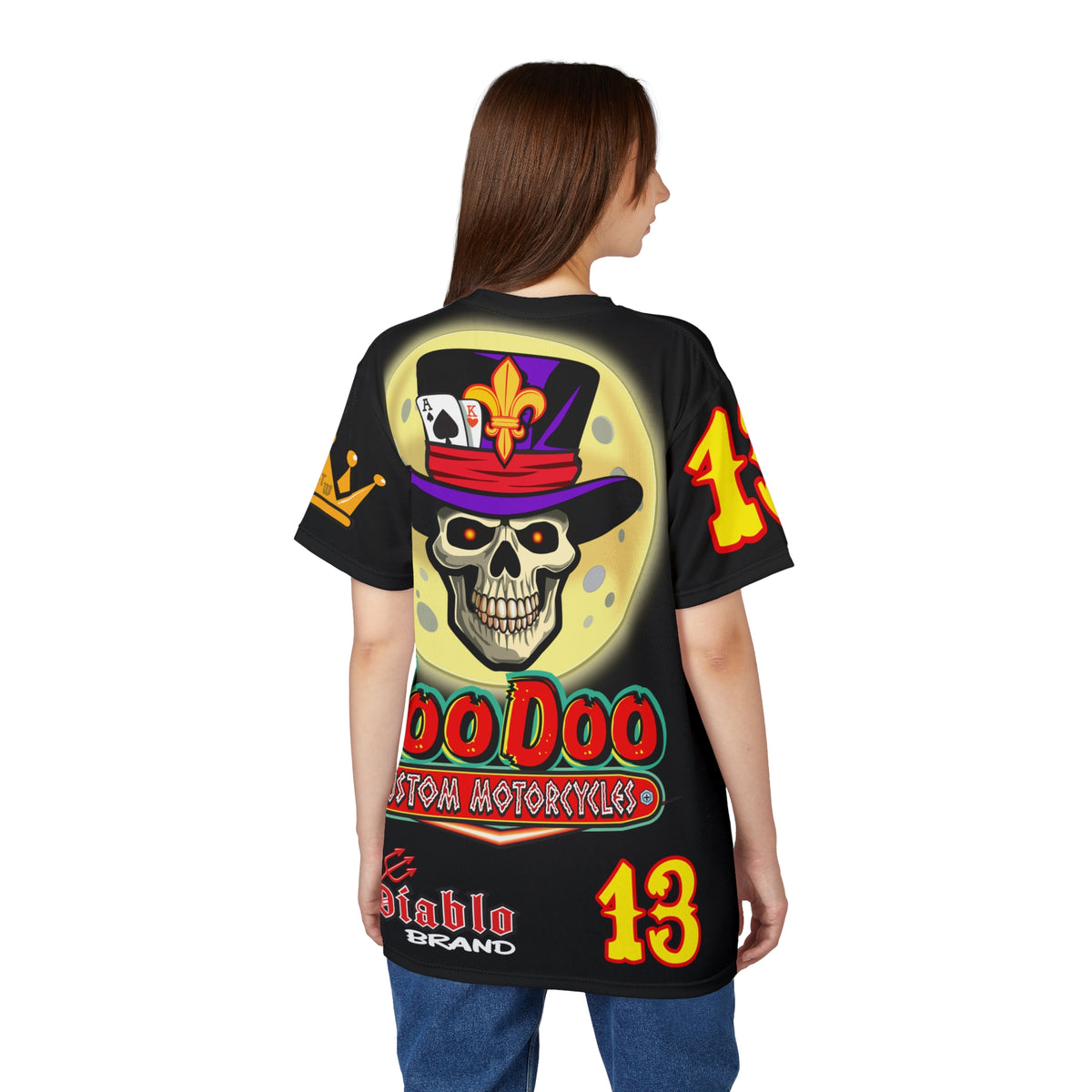 VooDoo Custom Motorcycles Black Magic Ultimate HiViz Graphics Biker Tee