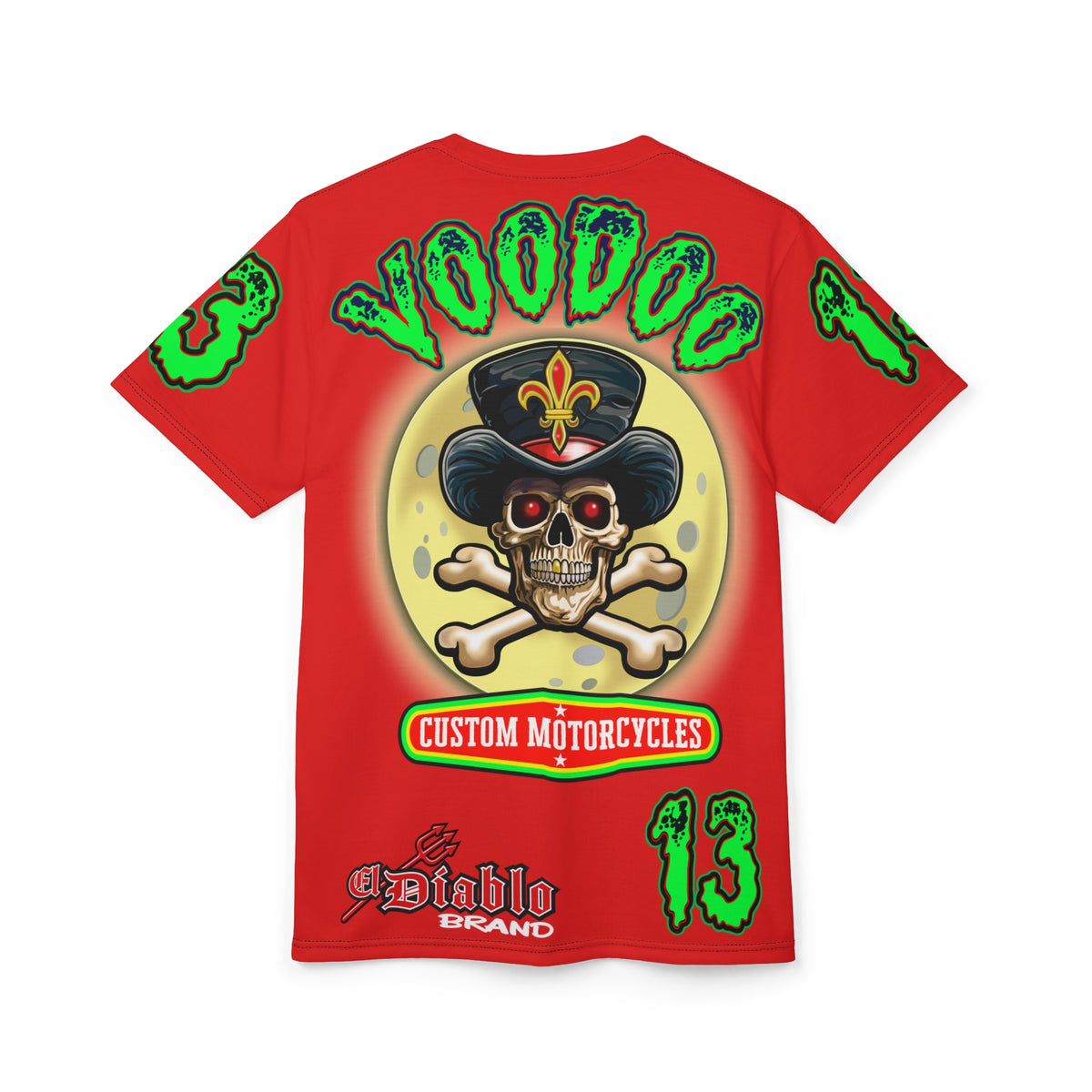 Voodoo Motorcycles HiViz Badass Super Tee, Unique Graphic Tee, Custom HiViZ Apparel