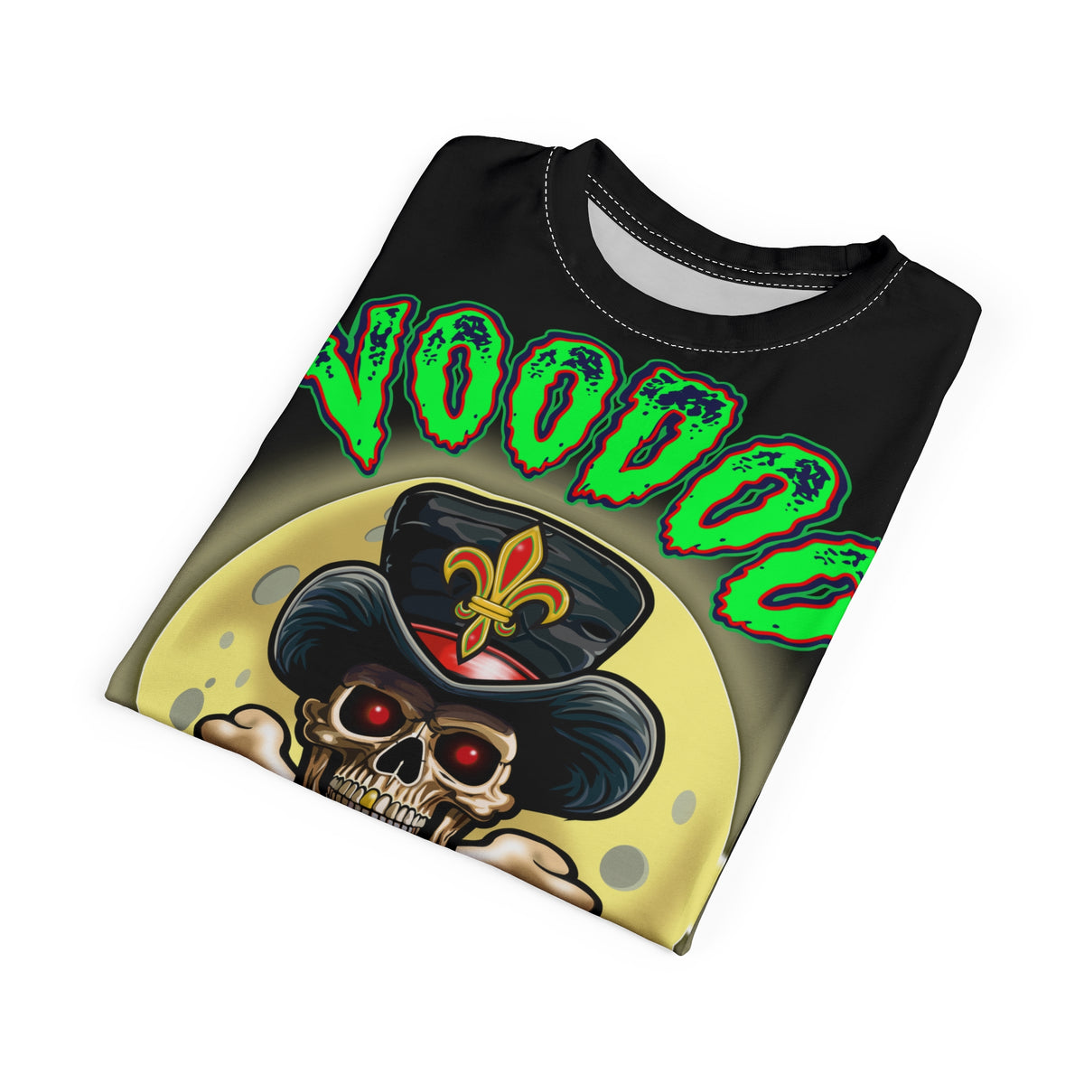 Voodoo Skull Motorcycle HiViz Super Tee, Unique High Colour Graphics Tee, Custom HiViZ Apparel