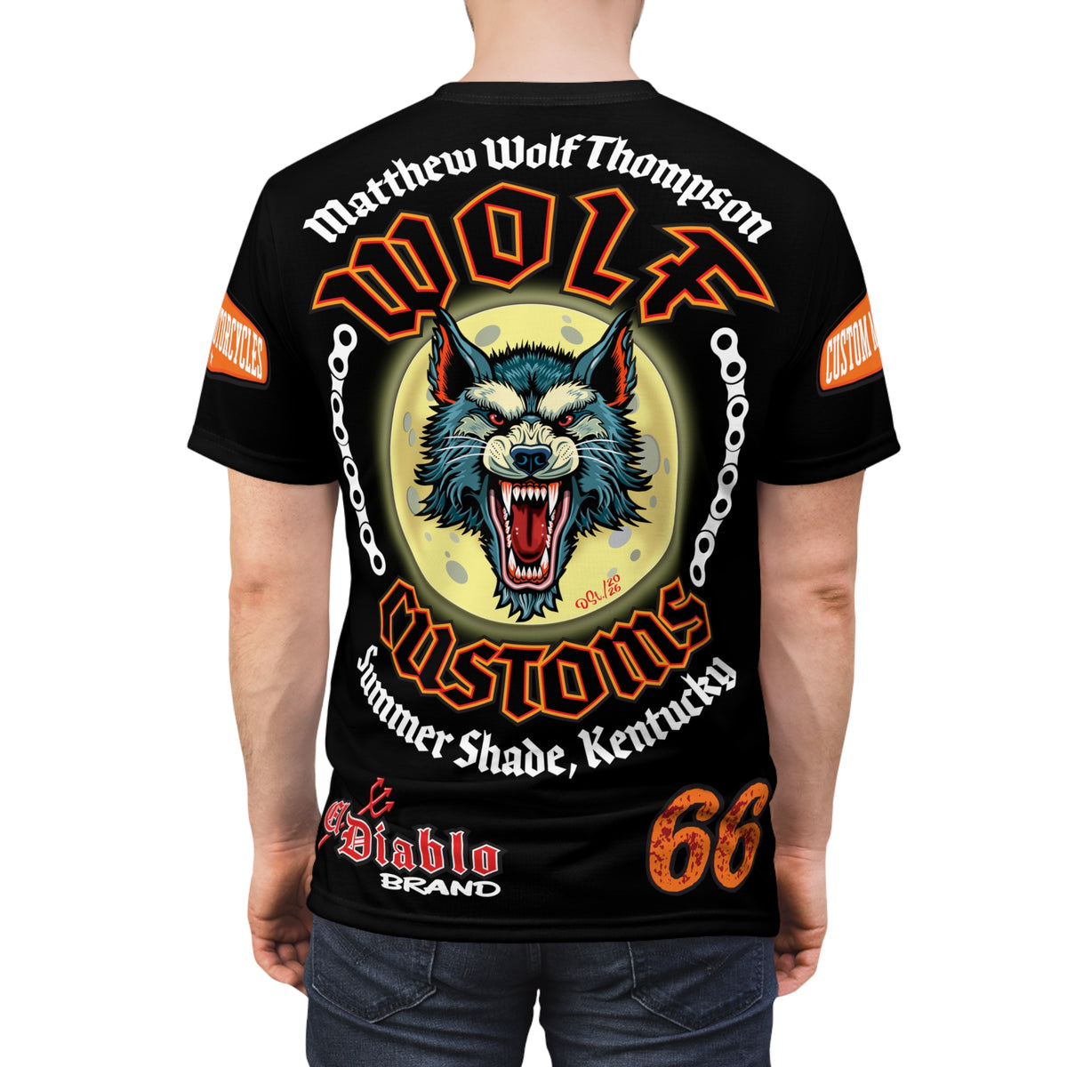 MWT Wolf Custom Motorcycles Super Tee — Viciously Cool High Performance Motorcycle Riding Shirt