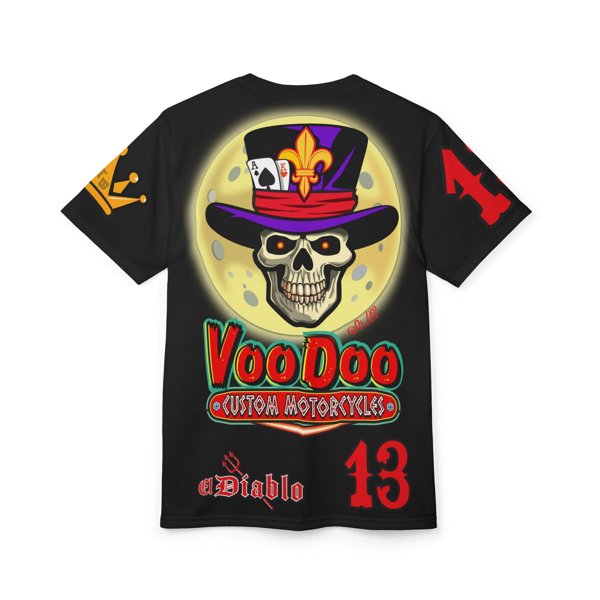 VooDoo Custom Motorcycles BLACK MAGIC - Retro Graphics Biker Tee