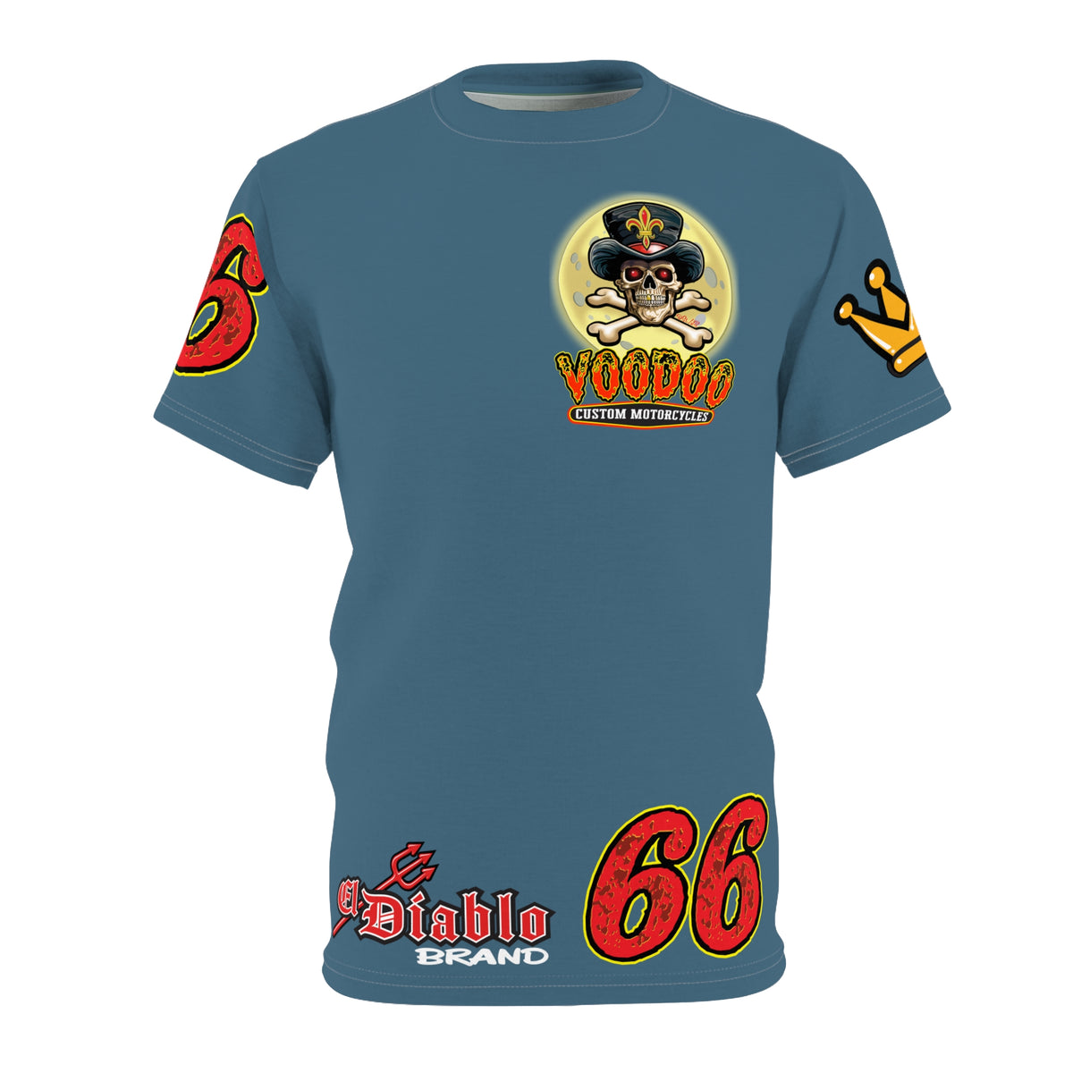 SRT VooDoo Custom Motorcycles Route 66 Unisex Super Tee - High Performance Riding Gear