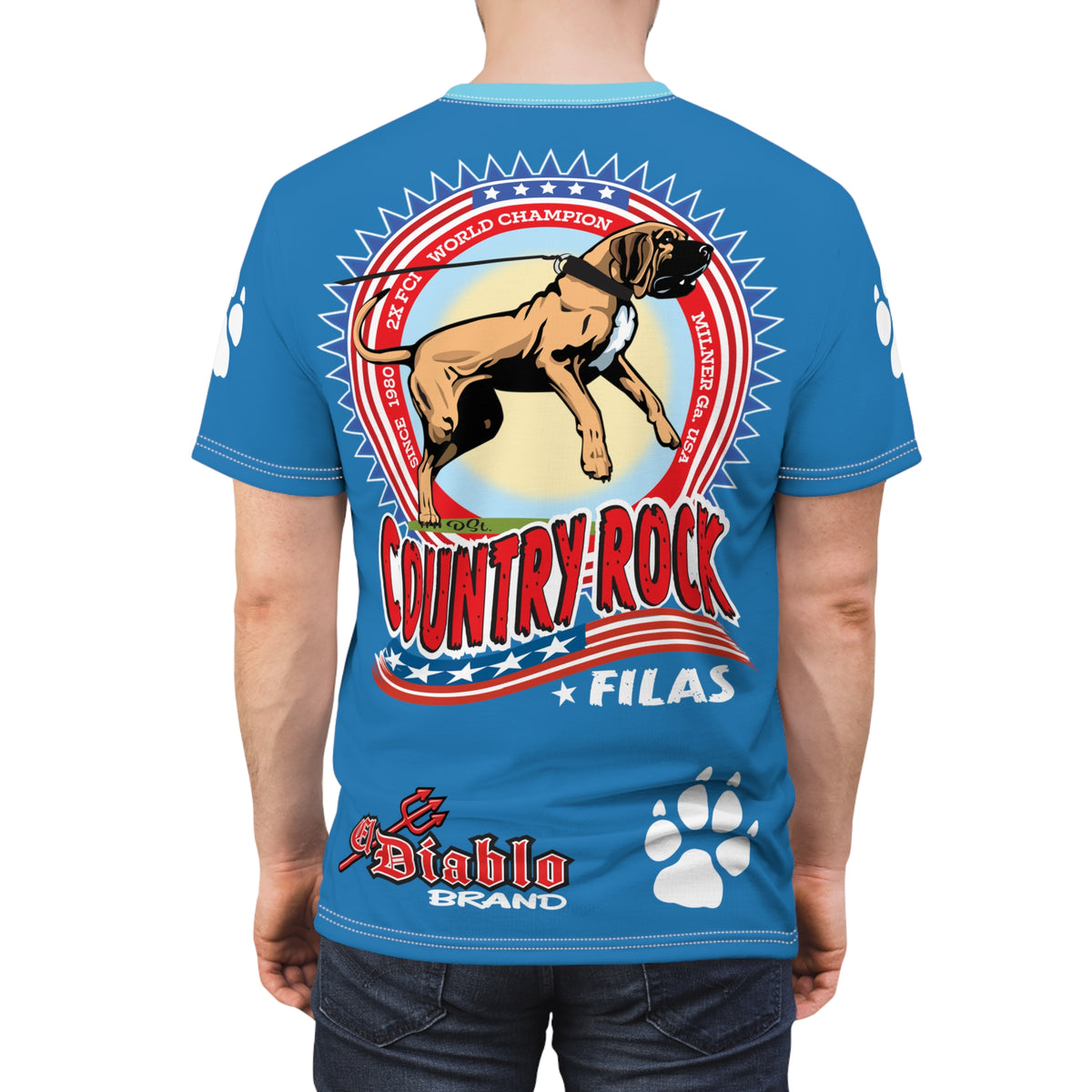 Country Rock Filas Graphic Super Tee — El Diablo Brand Paw Print T-Shirt