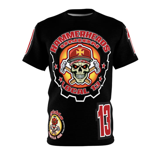 HammerHeads Union Local 13 Black Beauty - Hiviz Custom Motorcycle Riding Super Tee
