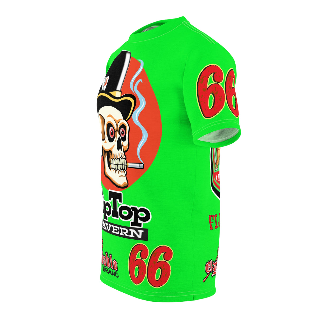 VERY SPECIAL Tip Top Tavern Dive Bar -HiViZ Lumina Green Super Riding Tee (*Limited Edition) - Florida's Best Dive Bar, Bikes Beers Babes & Bros. - Honouring Biker Bars