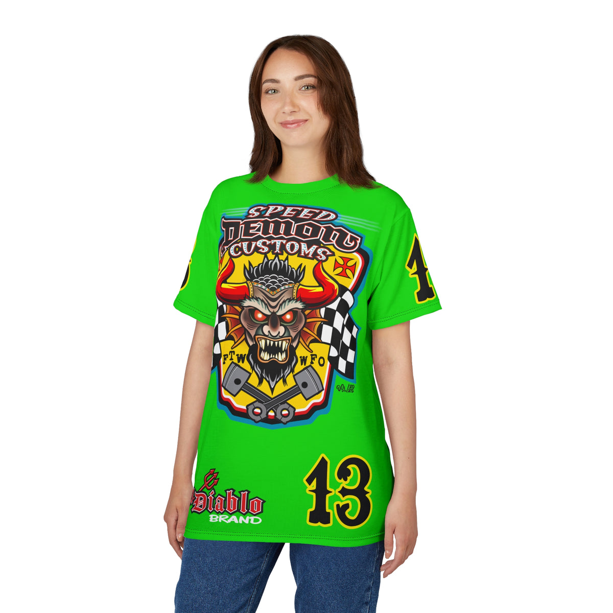 Very Special Speed Demon Customs HiViZ Super Tee — Extreme Edgy Graphics - Bad Attitude Custom Biker Riding Gear