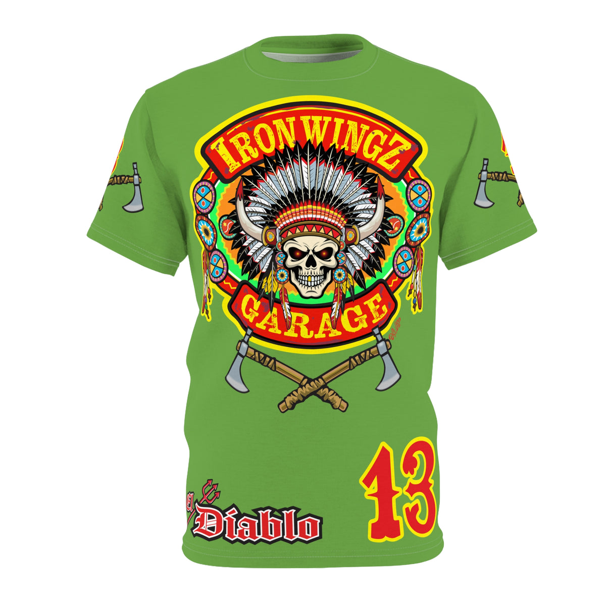 Iron Wingz Garage HiViZ Motorcycle Rider Super Tee