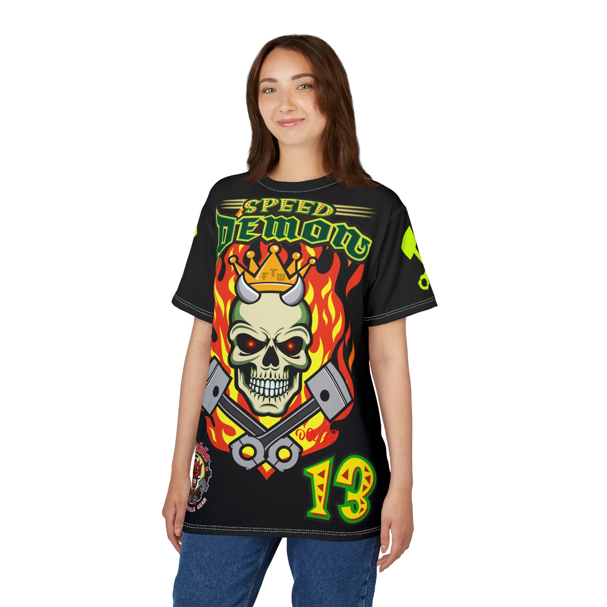 Speed Demon Hellfire HiViz Super Tee - THE Perfect Motorcycle Riding Tee - High Comfort & Perfect Fit Super Tee