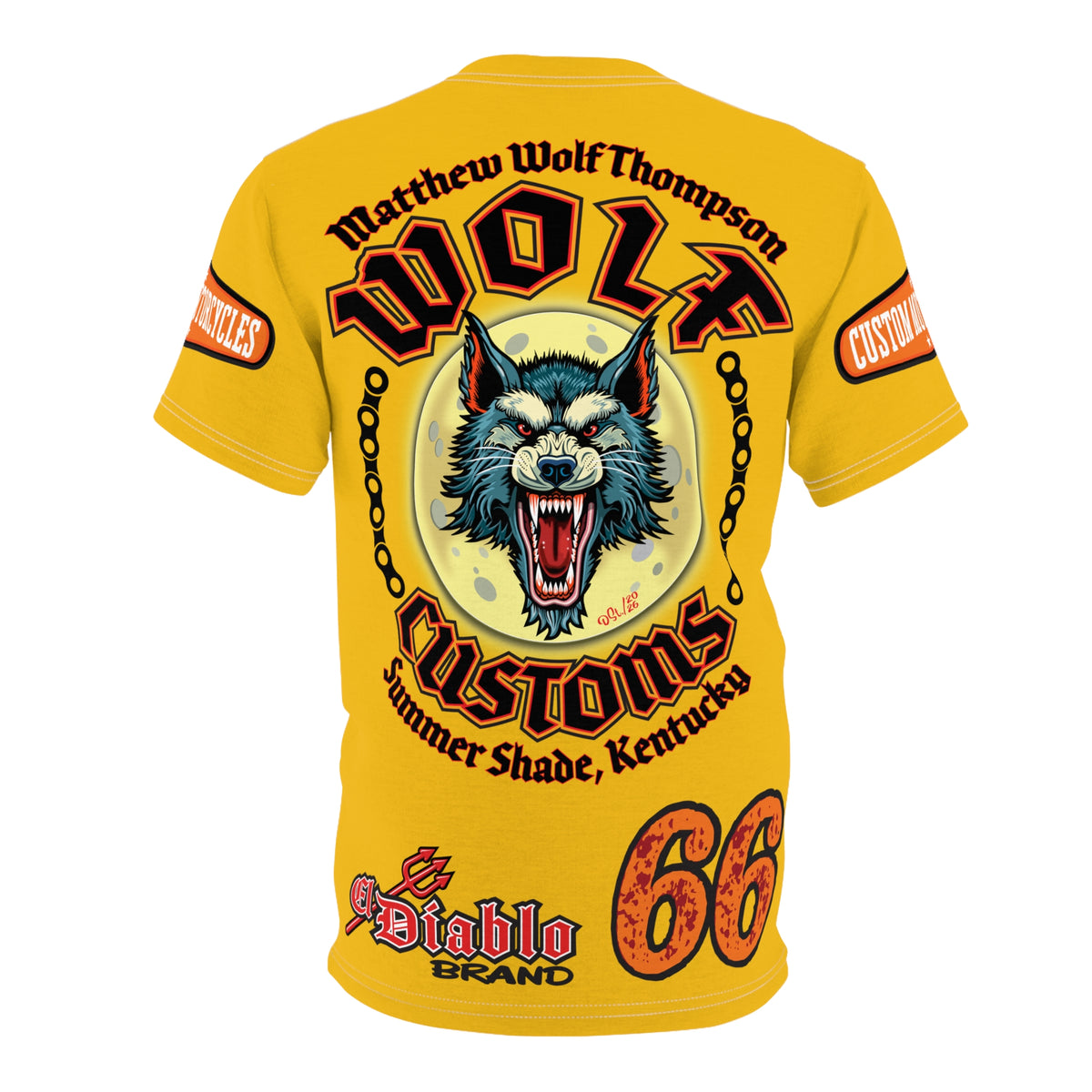 MWT Wolf Custom Motorcycles Super Tee — Viciously Cool High Performance Motorcycle Riding Shirt