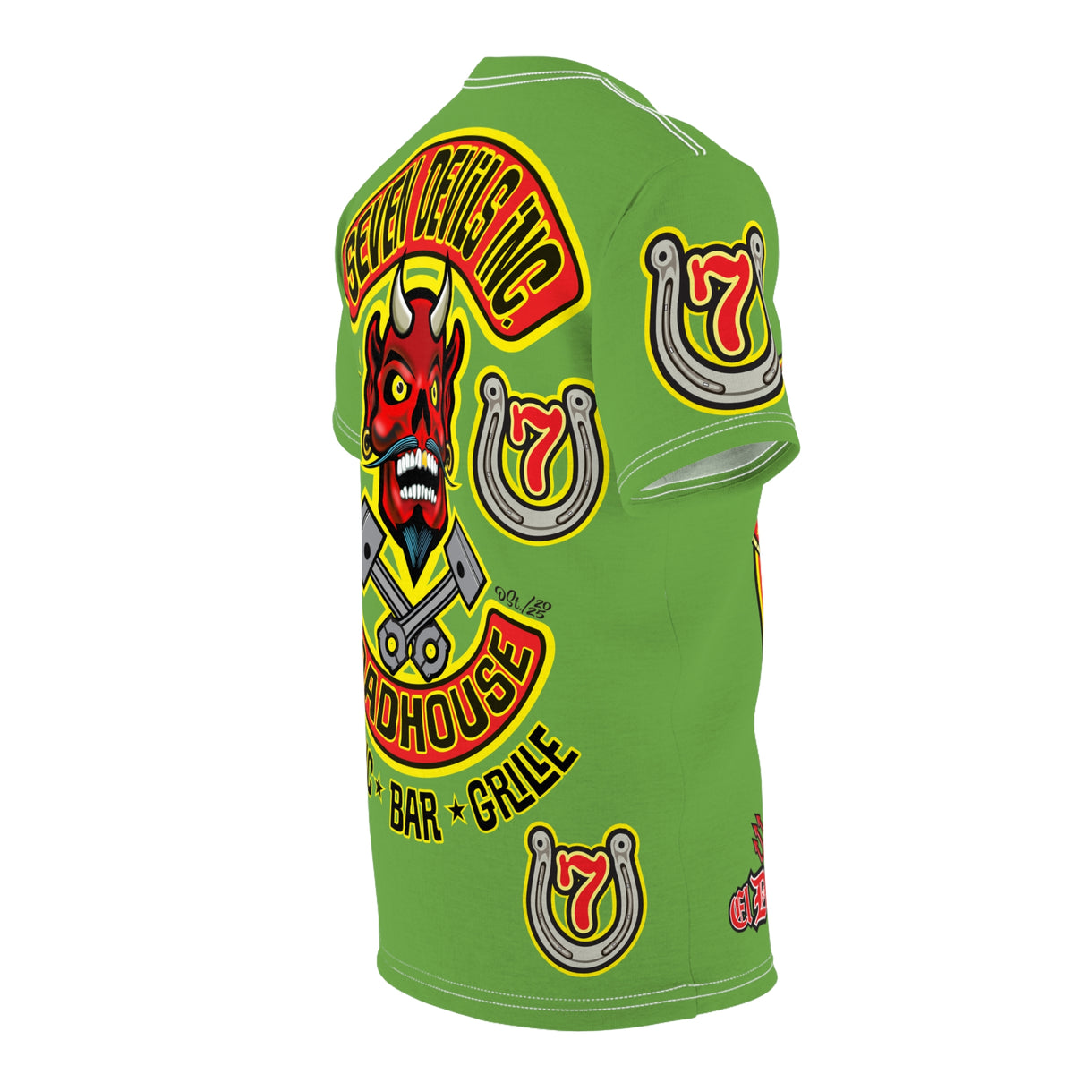 Seven Devils Inc. Roadhouse HiViz Graphic Super Tee - Motorcycle Custom Riding Tee